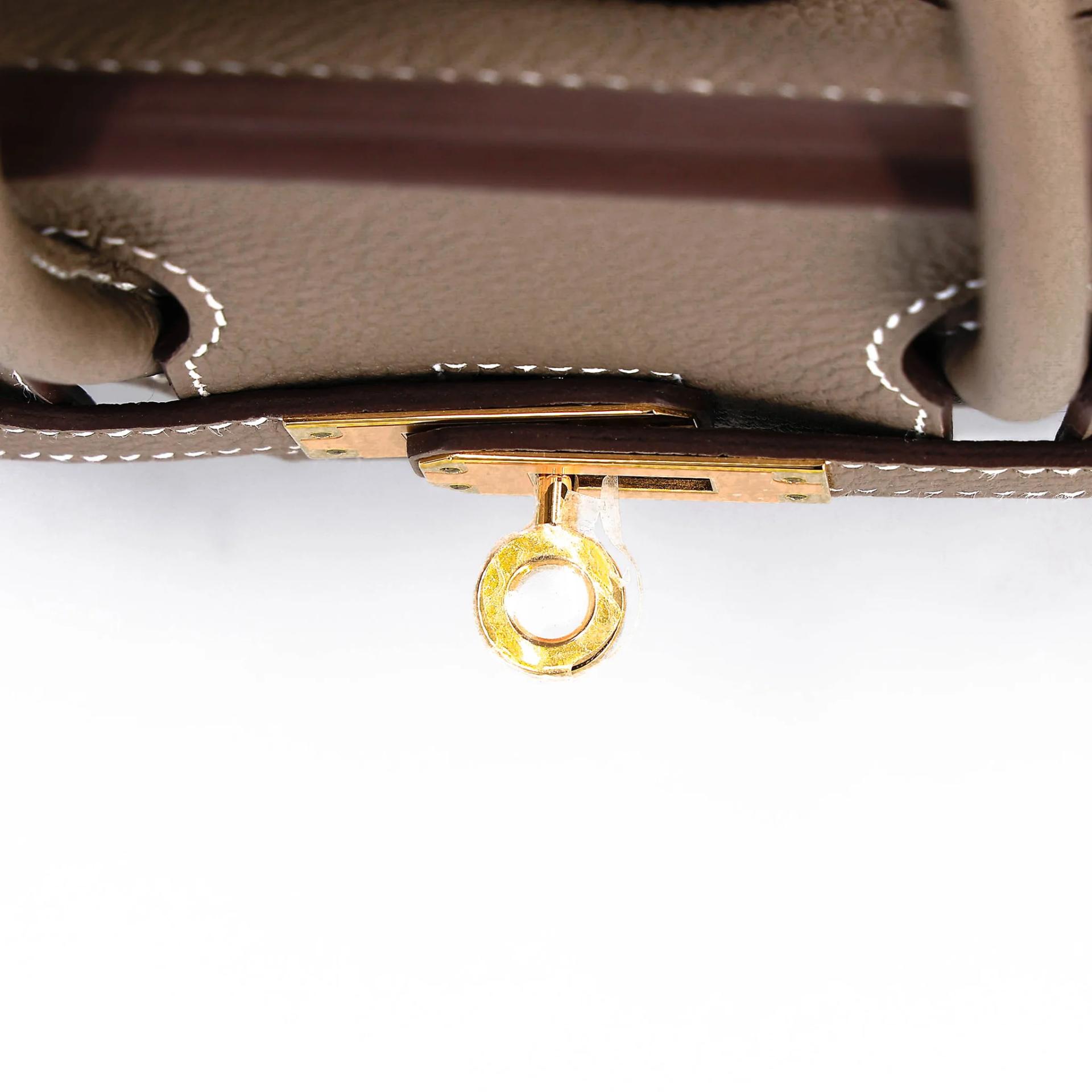 Unused ( Rank NS ) HERMÈS Birkin 25 Etoupe (18) Togo Gold hardware K (2025) - 9