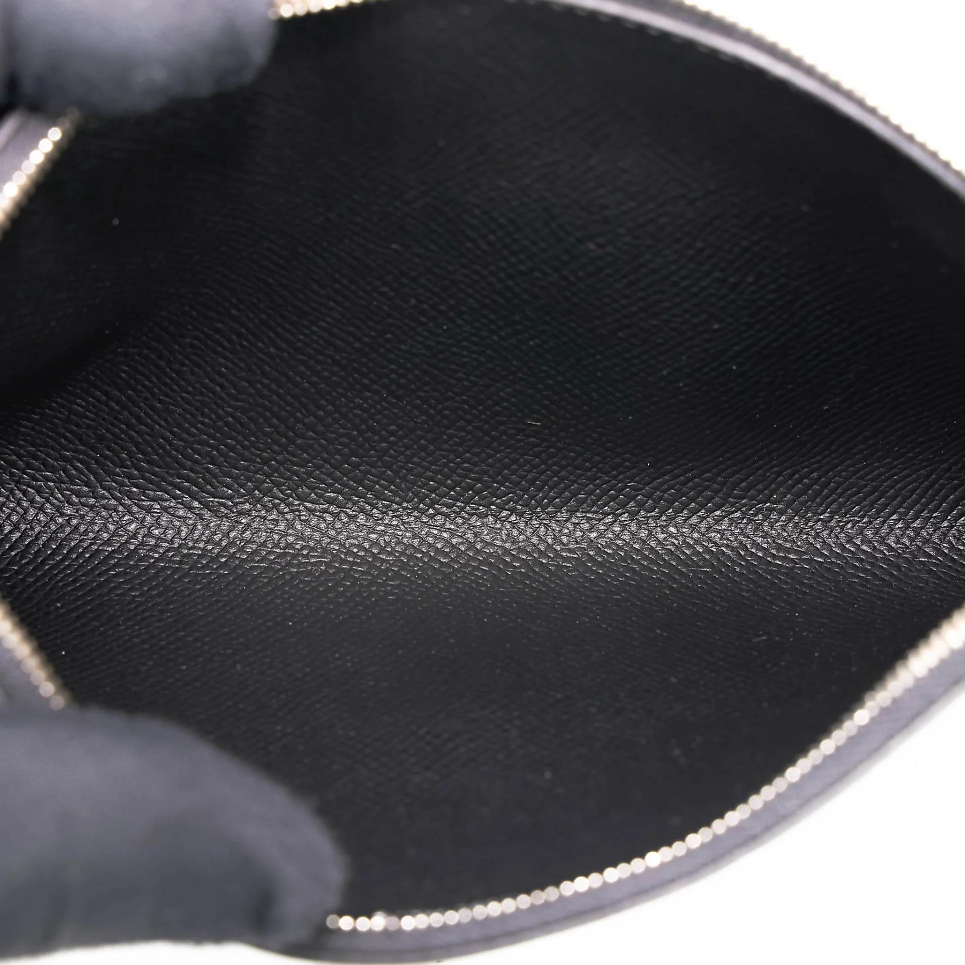 Brand New ( Rank N ) HERMÈS Calvi Pouch GM Bleu Saphir (73) Noir (89) Epsom Palladium hardware - 22