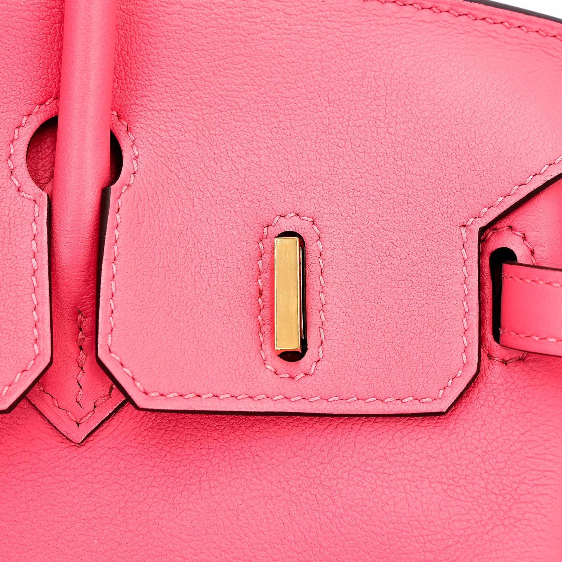 Very Good ( Rank A) HERMÈS Birkin 25 Rose Azalee (8W) Swift Gold hardware A (2017) - 14