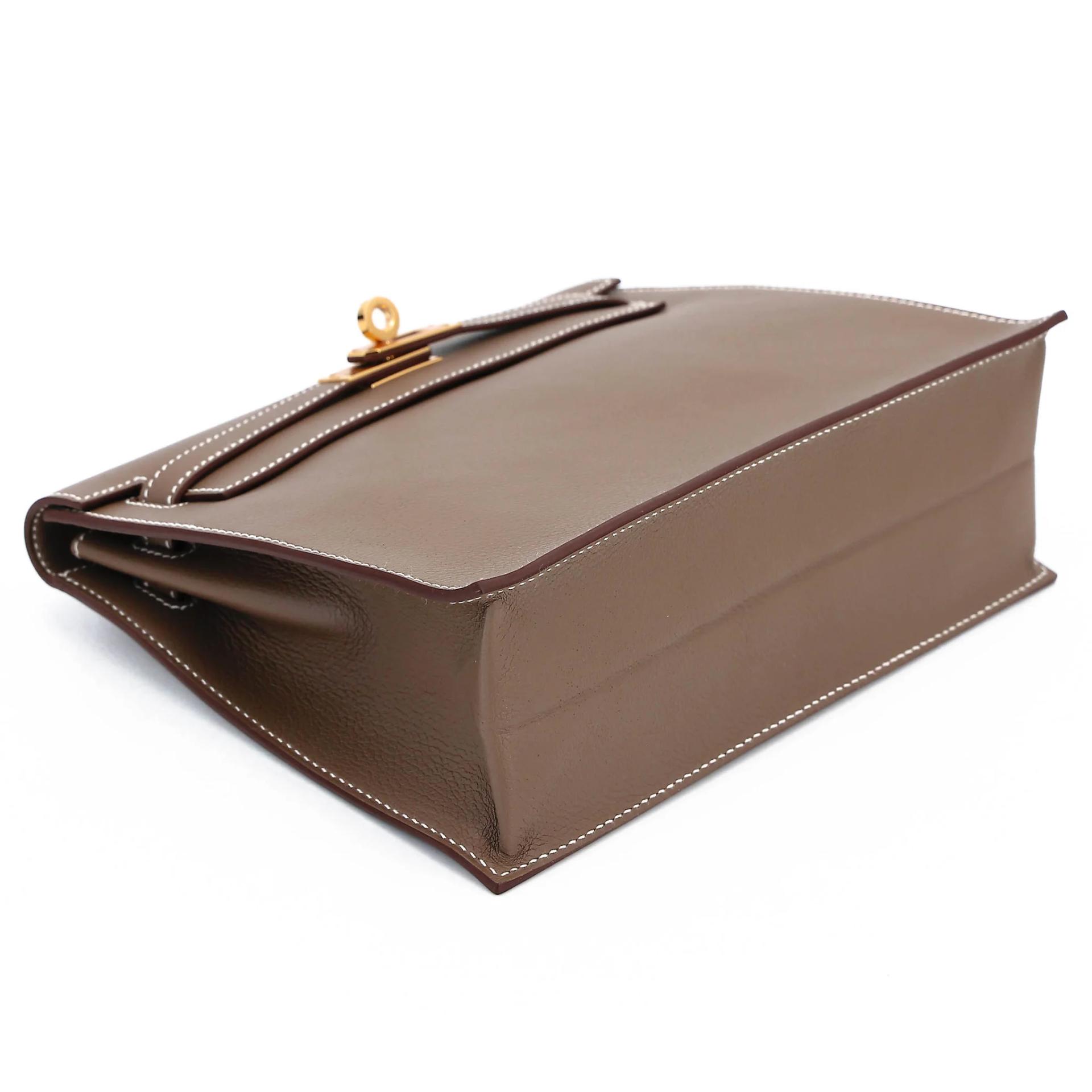 Brand New ( Rank N ) HERMÈS Kelly Danse Etoupe (18) Evercolor Gold hardware G (2026) - 4