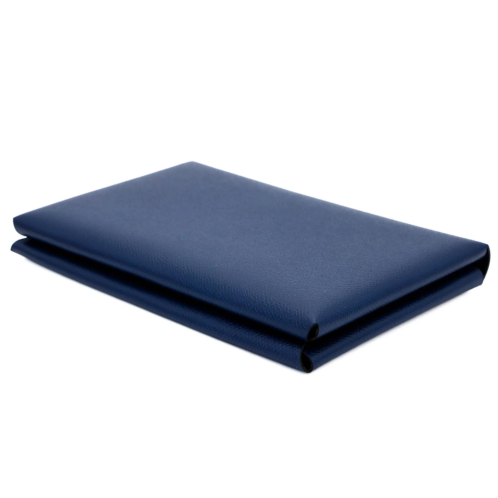 Brand New ( Rank N ) HERMÈS Calvi Pouch GM Bleu Saphir (73) Noir (89) Epsom Palladium hardware - 5