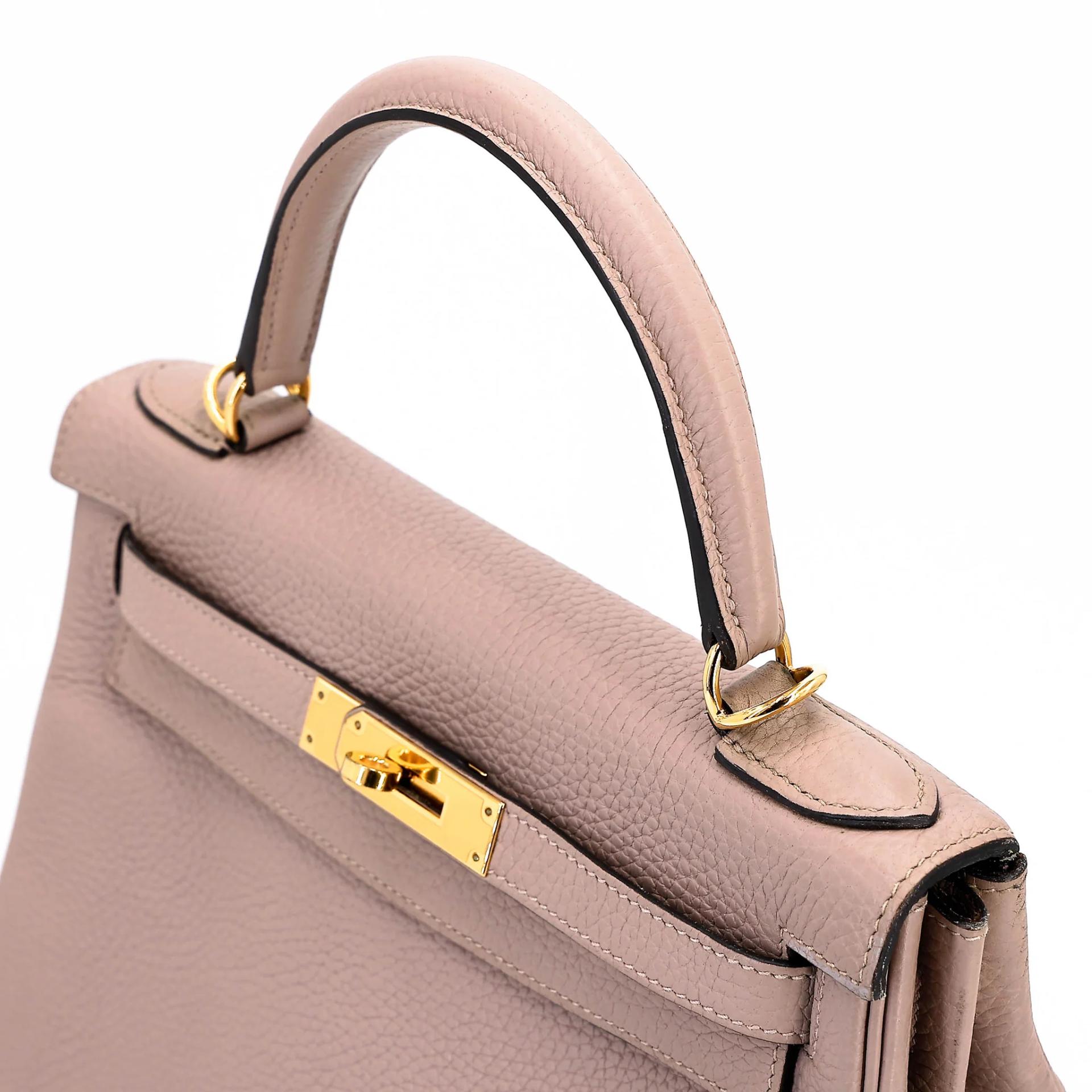 Very Good ( Rank A) HERMÈS Kelly 28 Glycine (4W) Togo Gold hardware T (2015) - 3