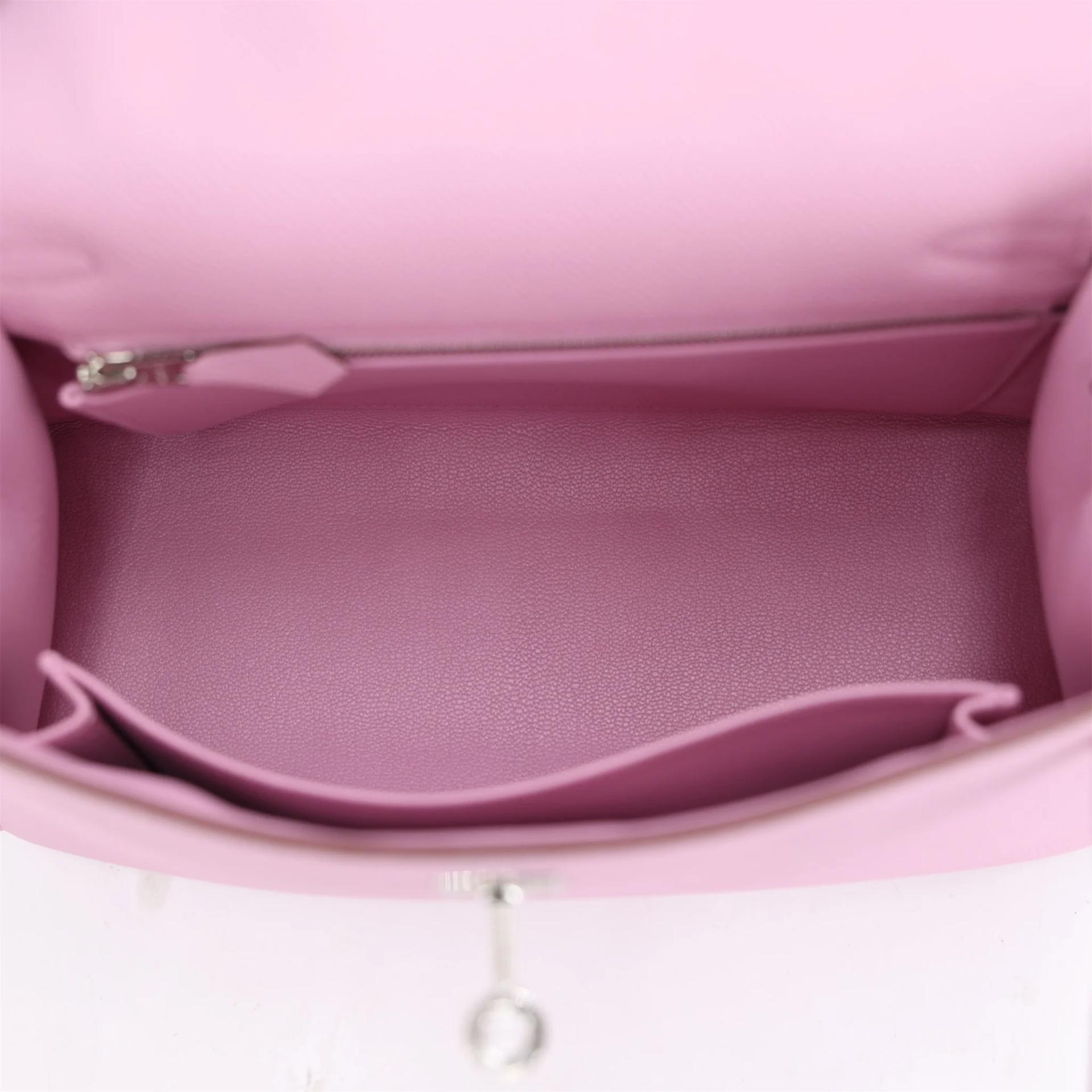 全新 HERMÈS 爱马仕 Kelly 25 X9 锦葵紫 Mauve Sylvestre Epsom牛皮 银扣 G刻 2026年 - 11