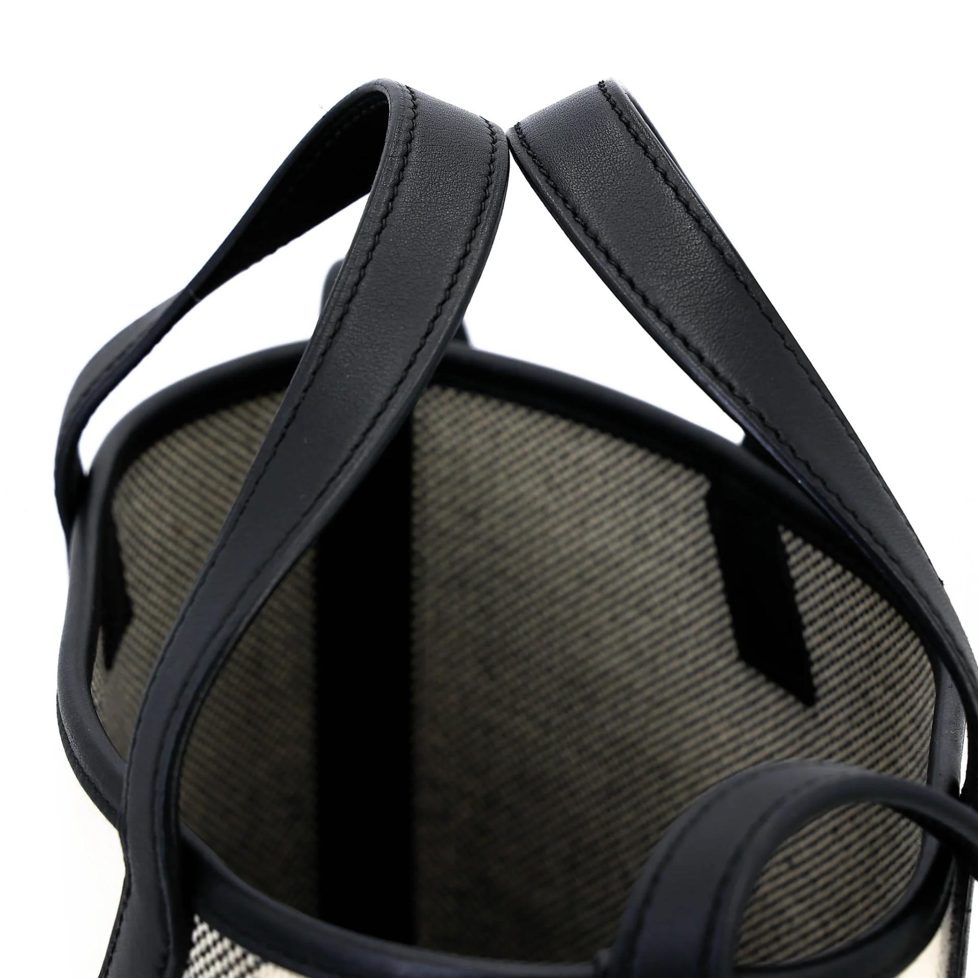 Excellent ( Rank SA ) HERMÈS Feudou Tote Bag Noir (89) Toile H canvas Palladium hardware Z (2021) - 4