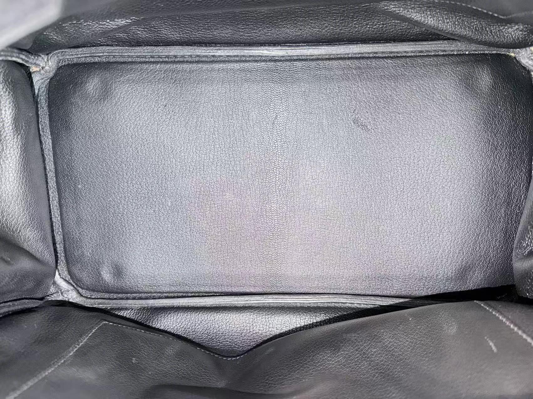 Good ( Rank AB) HERMÈS Birkin 35 Noir (89) Clemence Palladium hardware Square I (2005) - 30