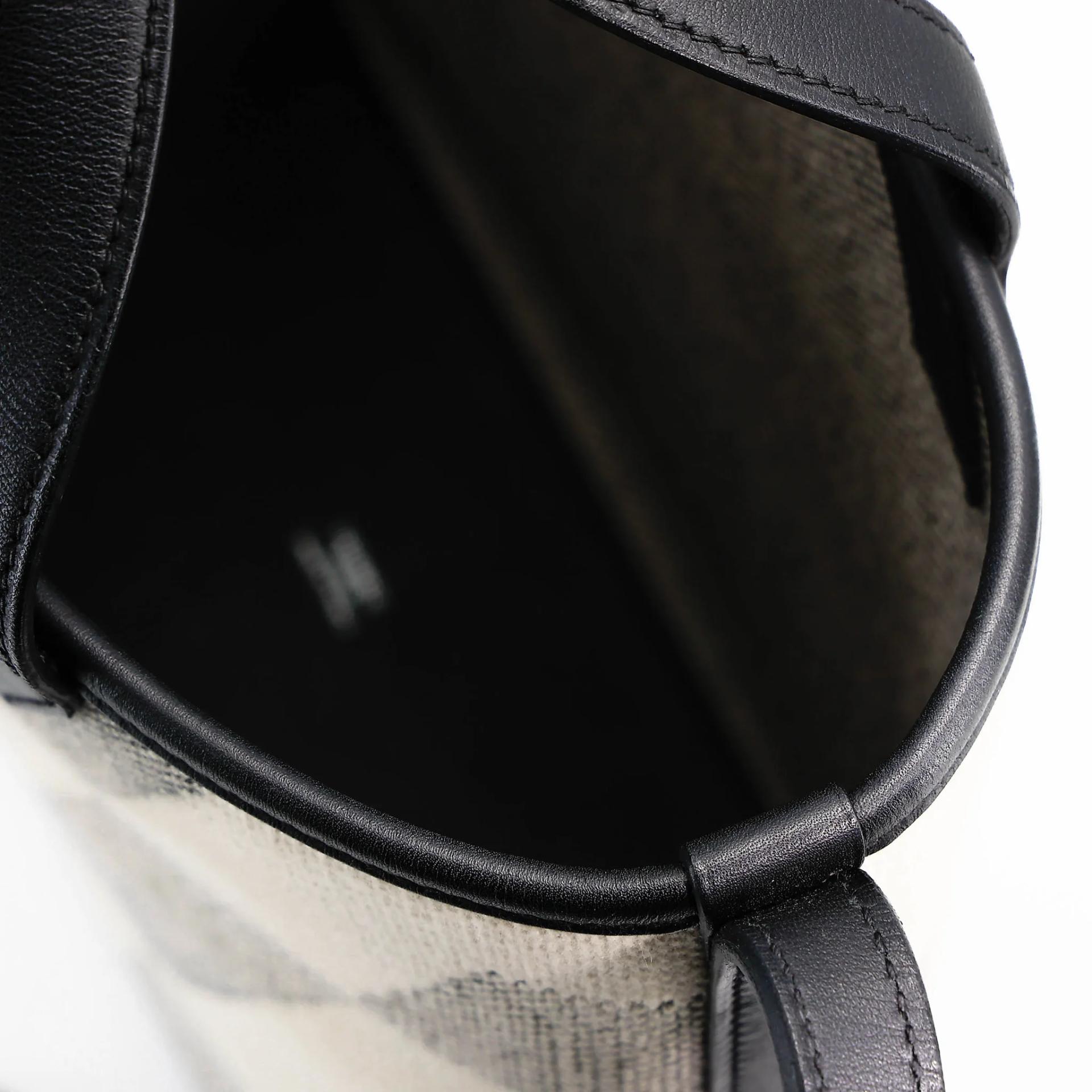 Excellent ( Rank SA ) HERMÈS Feudou Tote Bag Noir (89) Toile H canvas Palladium hardware Z (2021) - 10