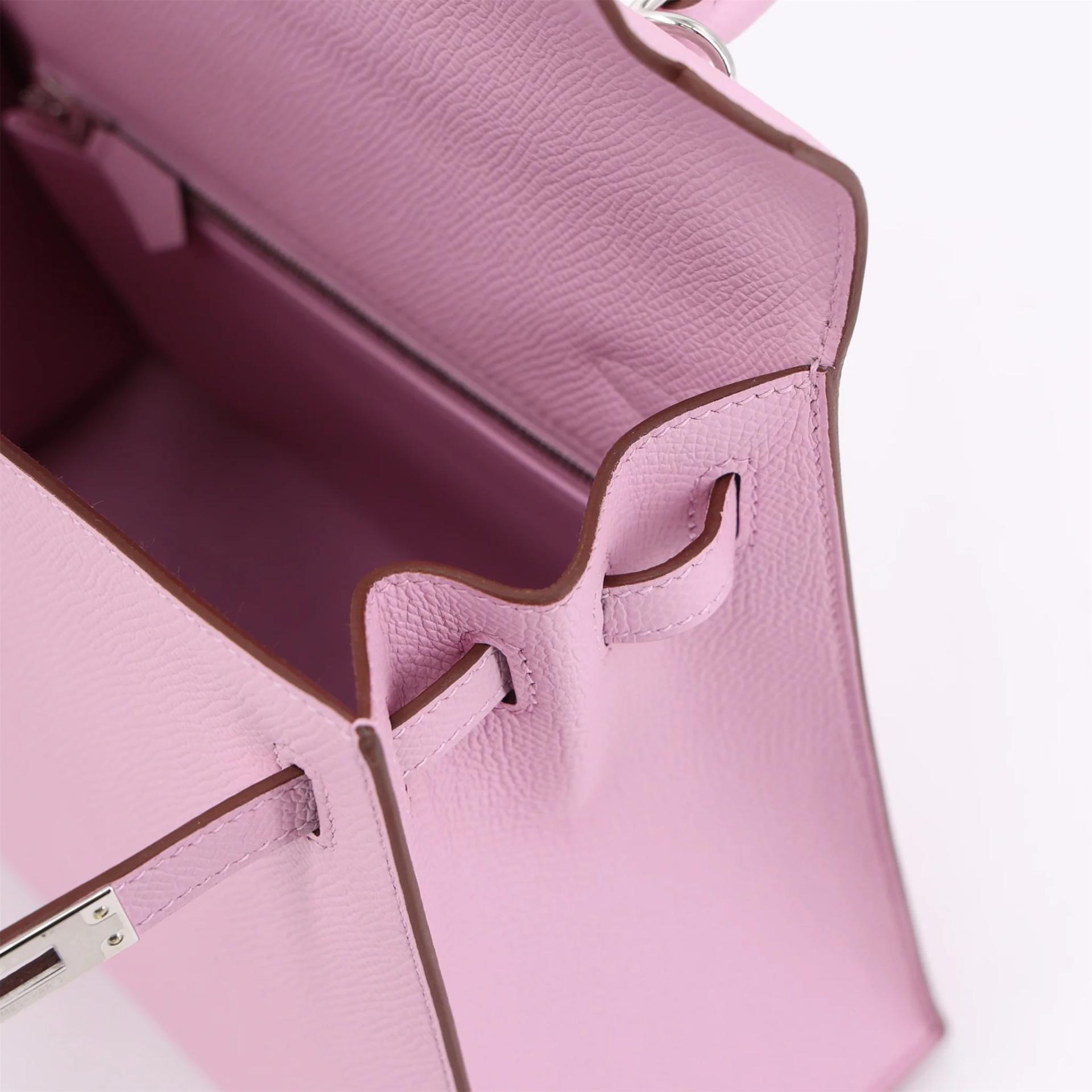 全新 HERMÈS 爱马仕 Kelly 25 X9 锦葵紫 Mauve Sylvestre Epsom牛皮 银扣 G刻 2026年 - 13