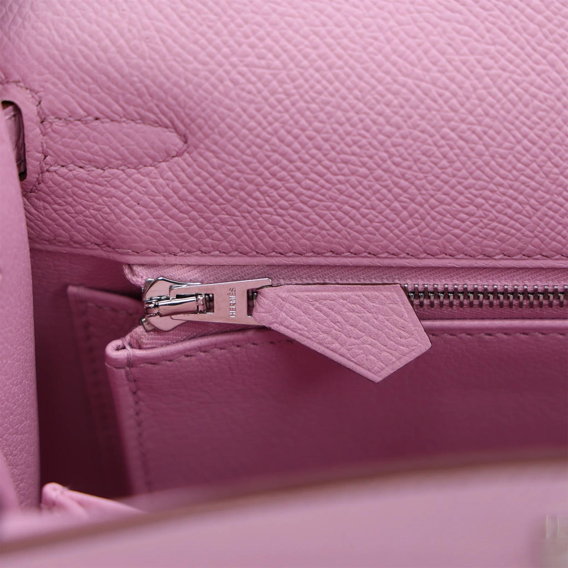 全新 HERMÈS 爱马仕 Kelly 25 X9 锦葵紫 Mauve Sylvestre Epsom牛皮 银扣 G刻 2026年 - 14