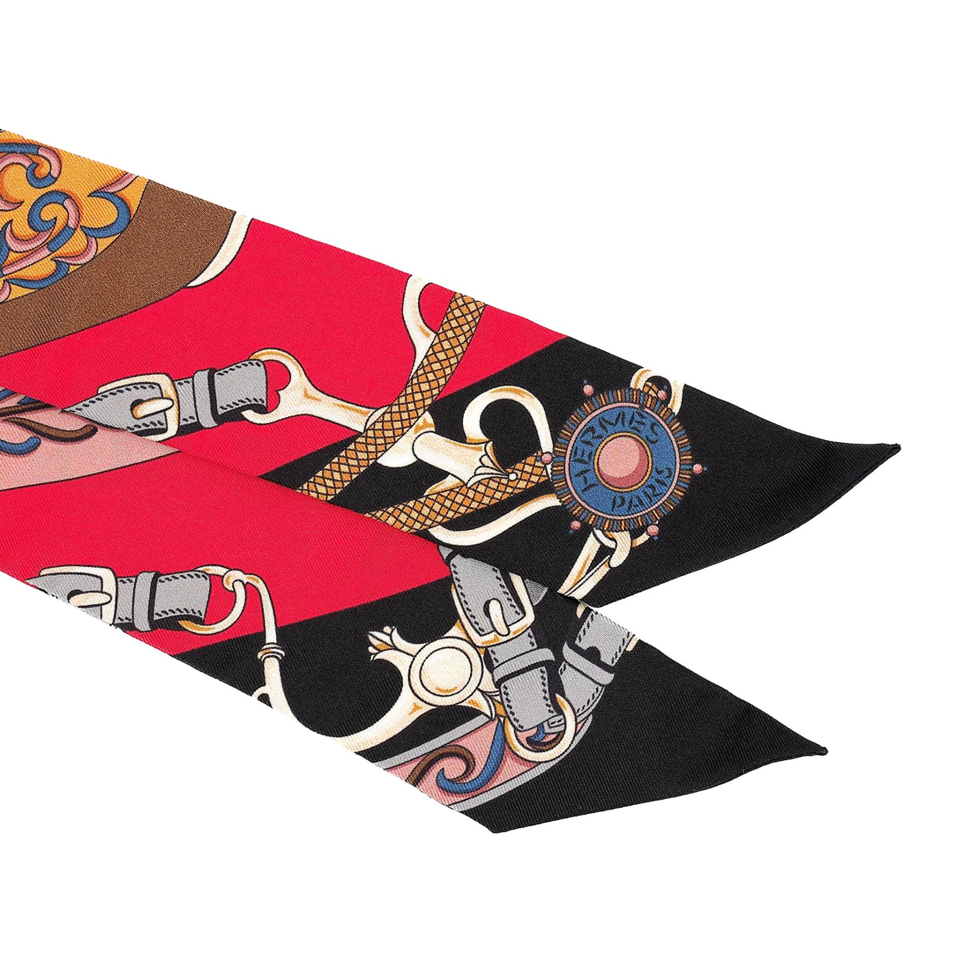 Brand New ( Rank N ) HERMÈS Festival des Amazones Twilly Multi-color Silk - 3