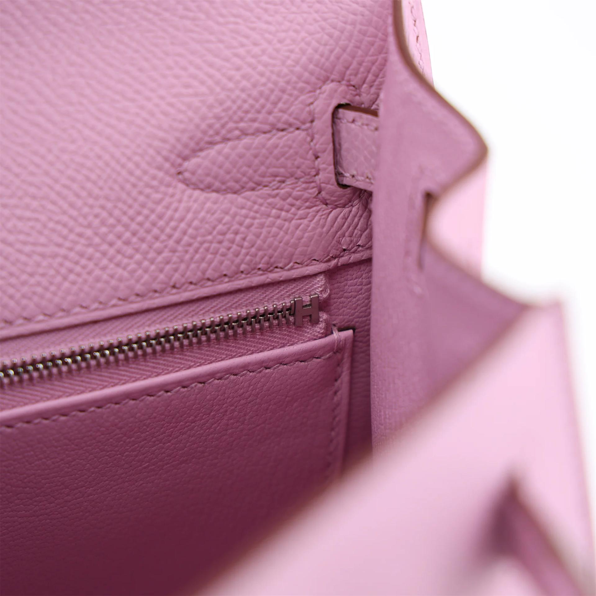 全新 HERMÈS 爱马仕 Kelly 25 X9 锦葵紫 Mauve Sylvestre Epsom牛皮 银扣 G刻 2026年 - 15