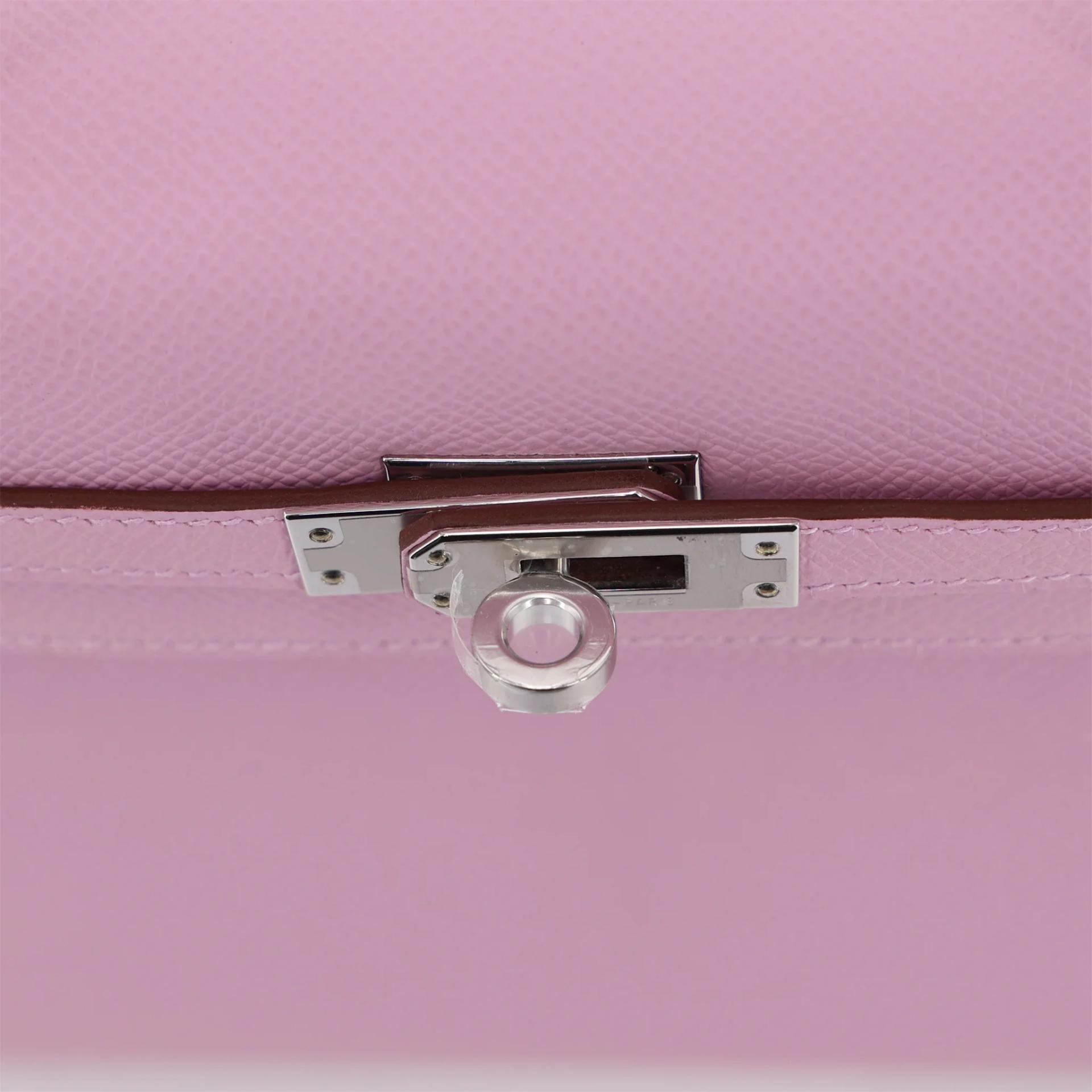 全新 HERMÈS 爱马仕 Kelly 25 X9 锦葵紫 Mauve Sylvestre Epsom牛皮 银扣 G刻 2026年 - 9