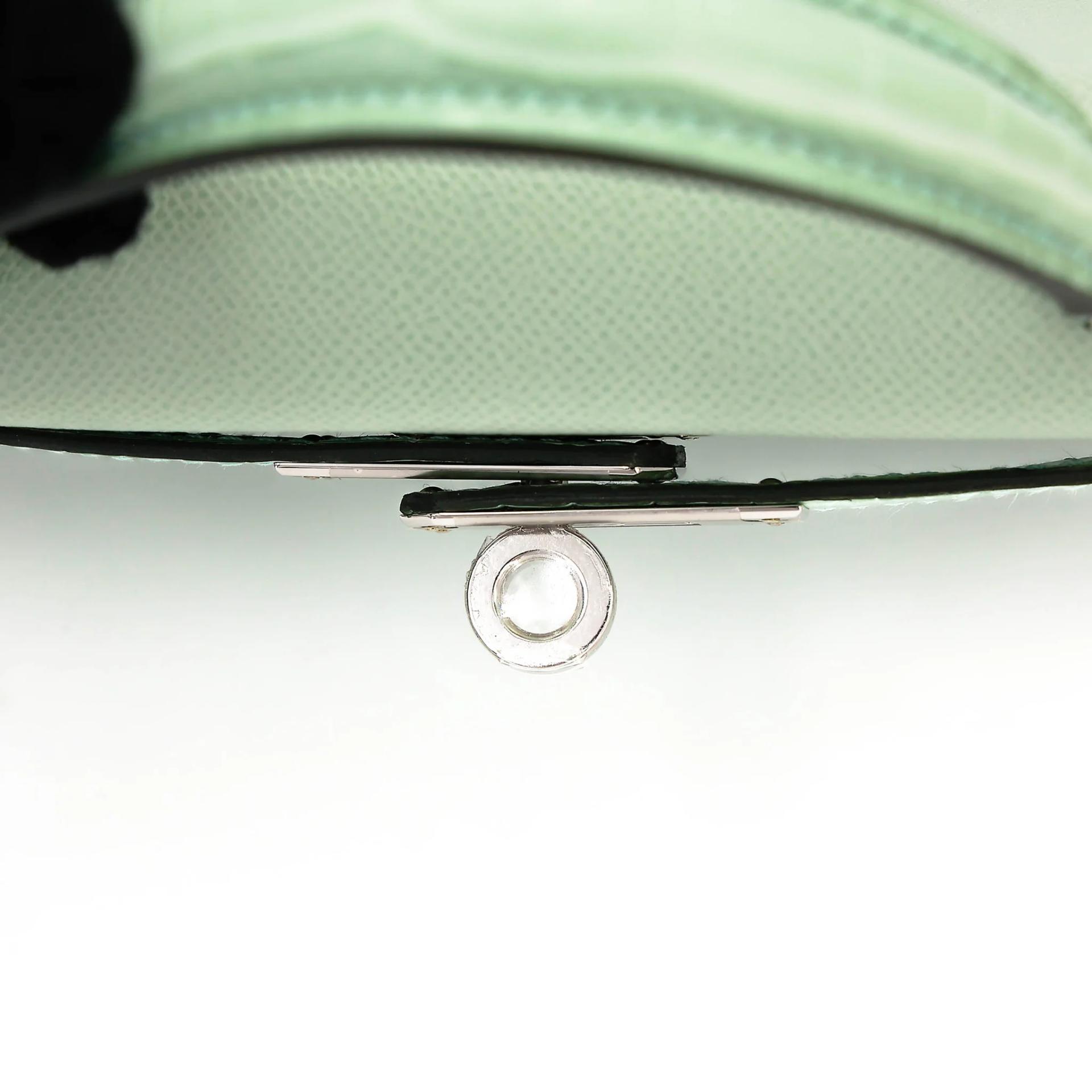 Brand New ( Rank N ) HERMÈS Mini Kelly II Touch Vert d’Eau (6U) Matte Alligator Madame Palladium hardware G (2026) - 9