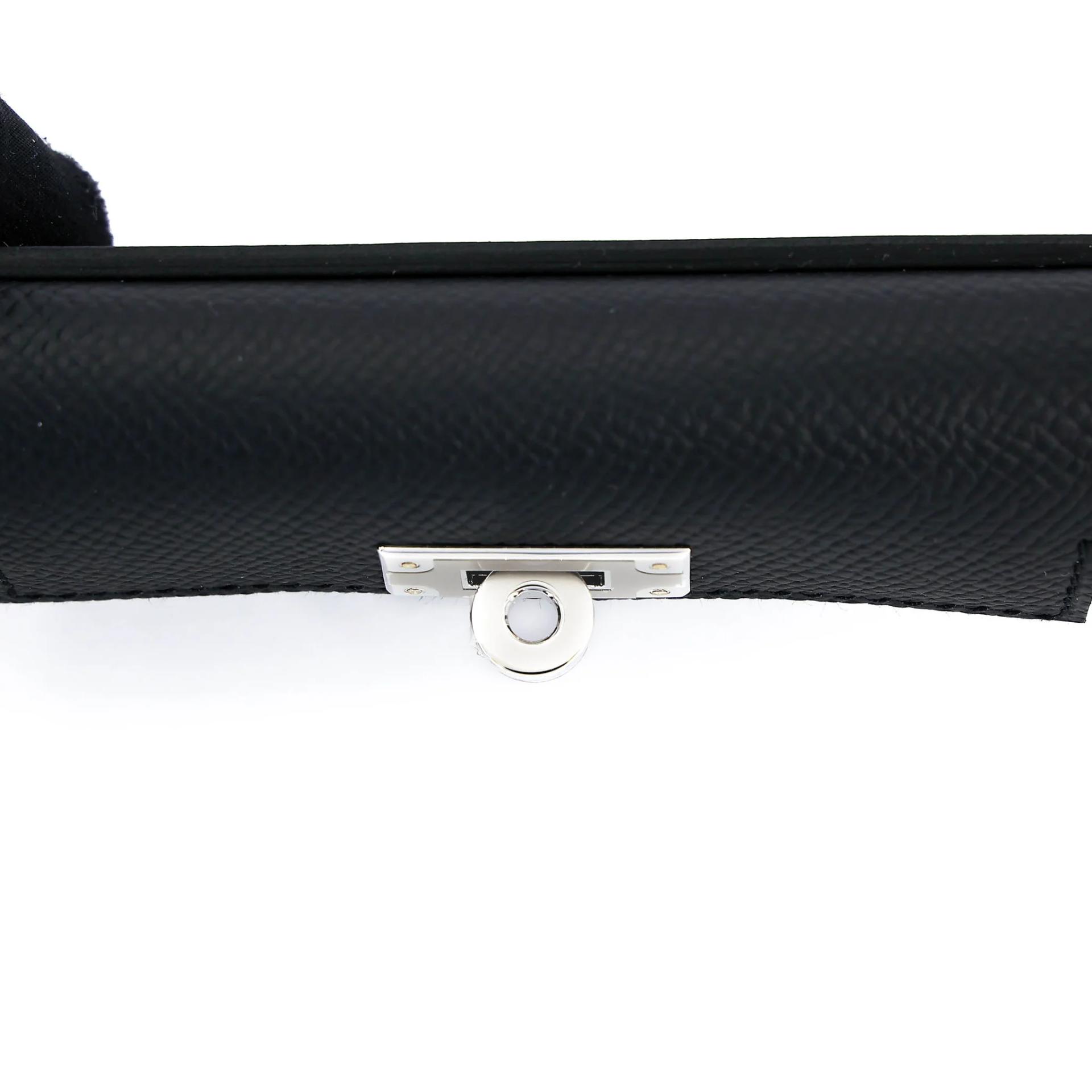 Unused ( Rank NS ) HERMÈS Kelly Pocket Bag Strap Noir (89) Epsom Swift Palladium hardware B (2023) - 3