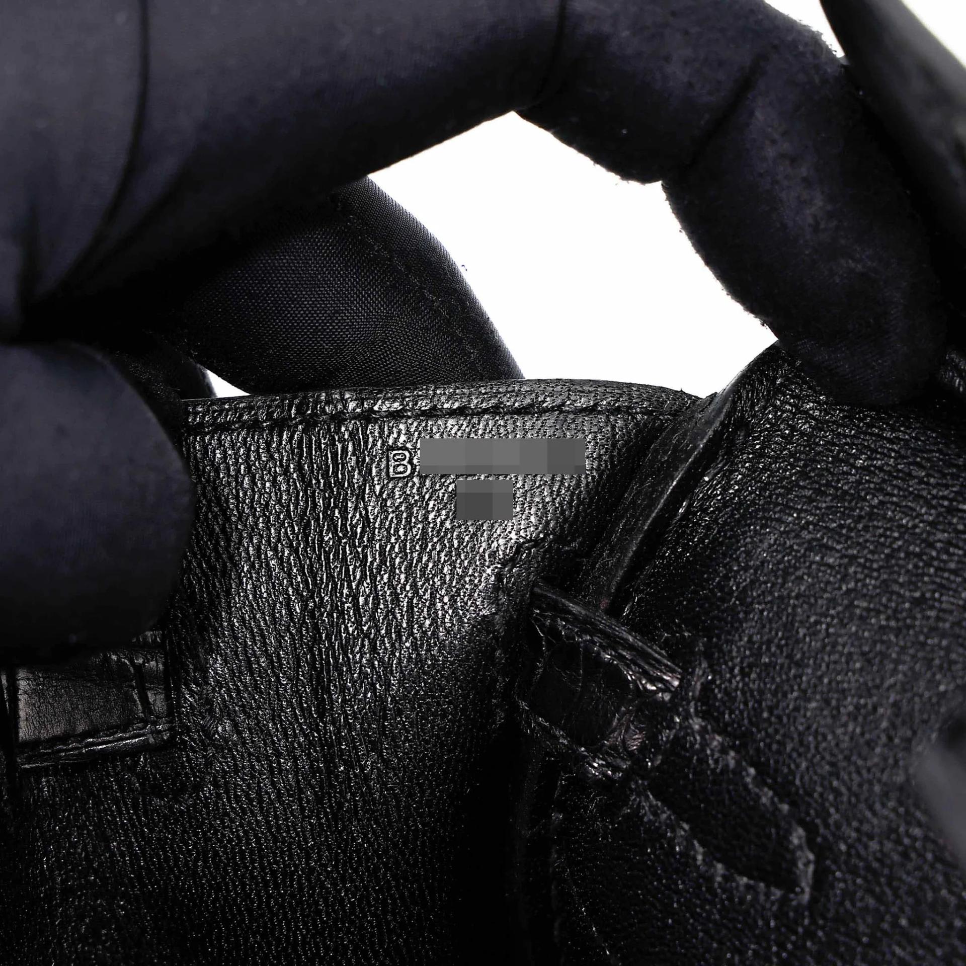 Unused ( Rank NS ) HERMÈS Birkin 25 Noir (89) Matte Alligator Gold hardware B (2023) - 14