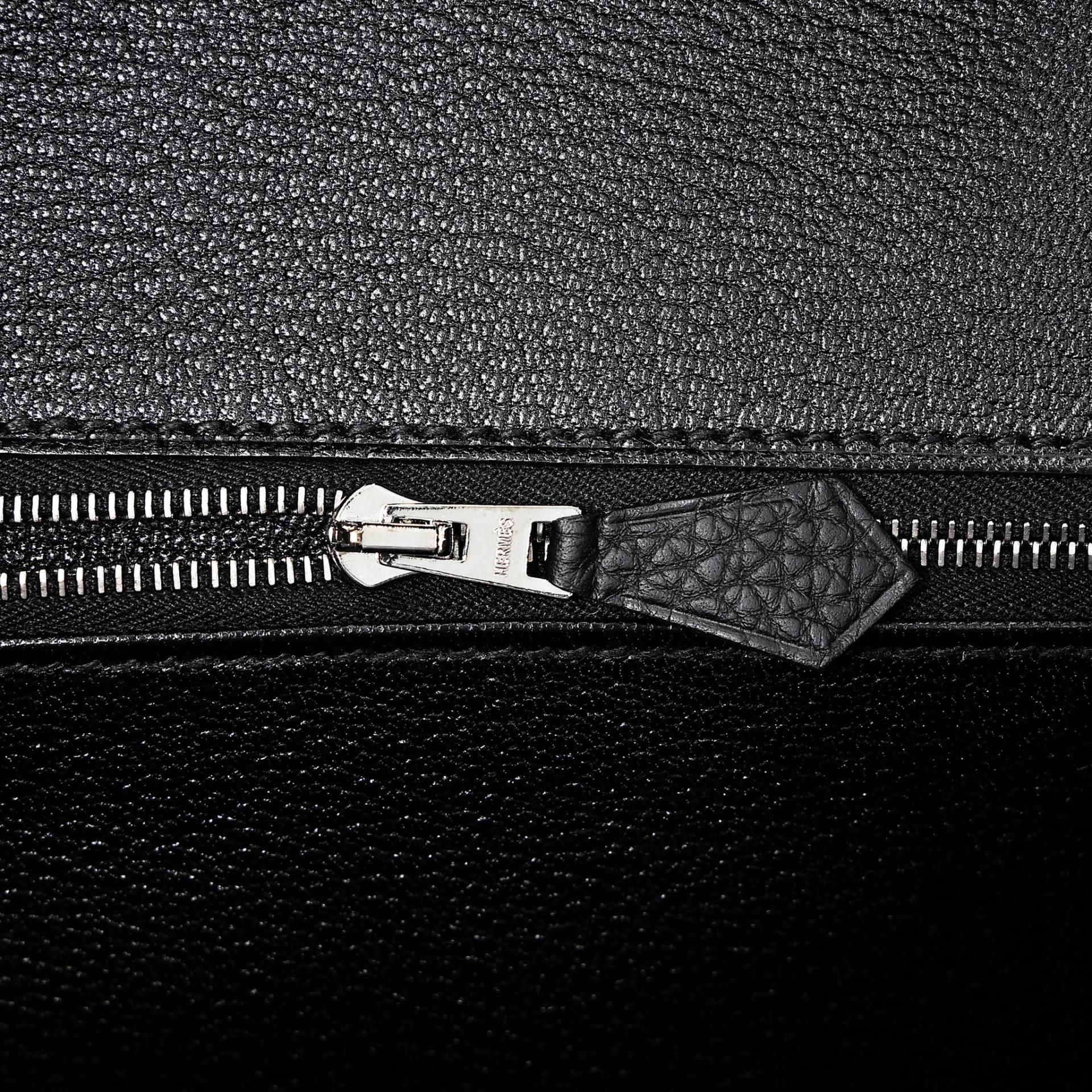 Unused ( Rank NS ) HERMÈS Birkin 30 touch Noir (89) Togo Matte Alligator Palladium hardware Z (2021) - 12