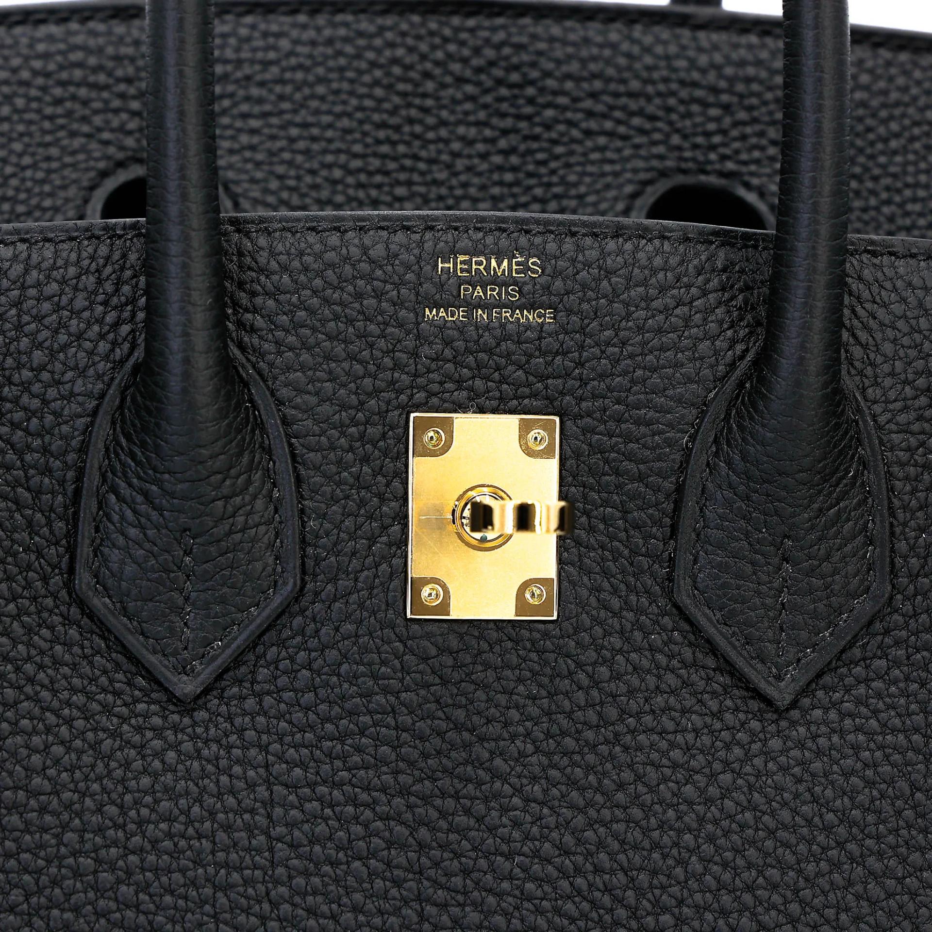 Unused ( Rank NS ) HERMÈS Birkin 25 Noir (89) Togo Permabrass hardware K (2025) - 11