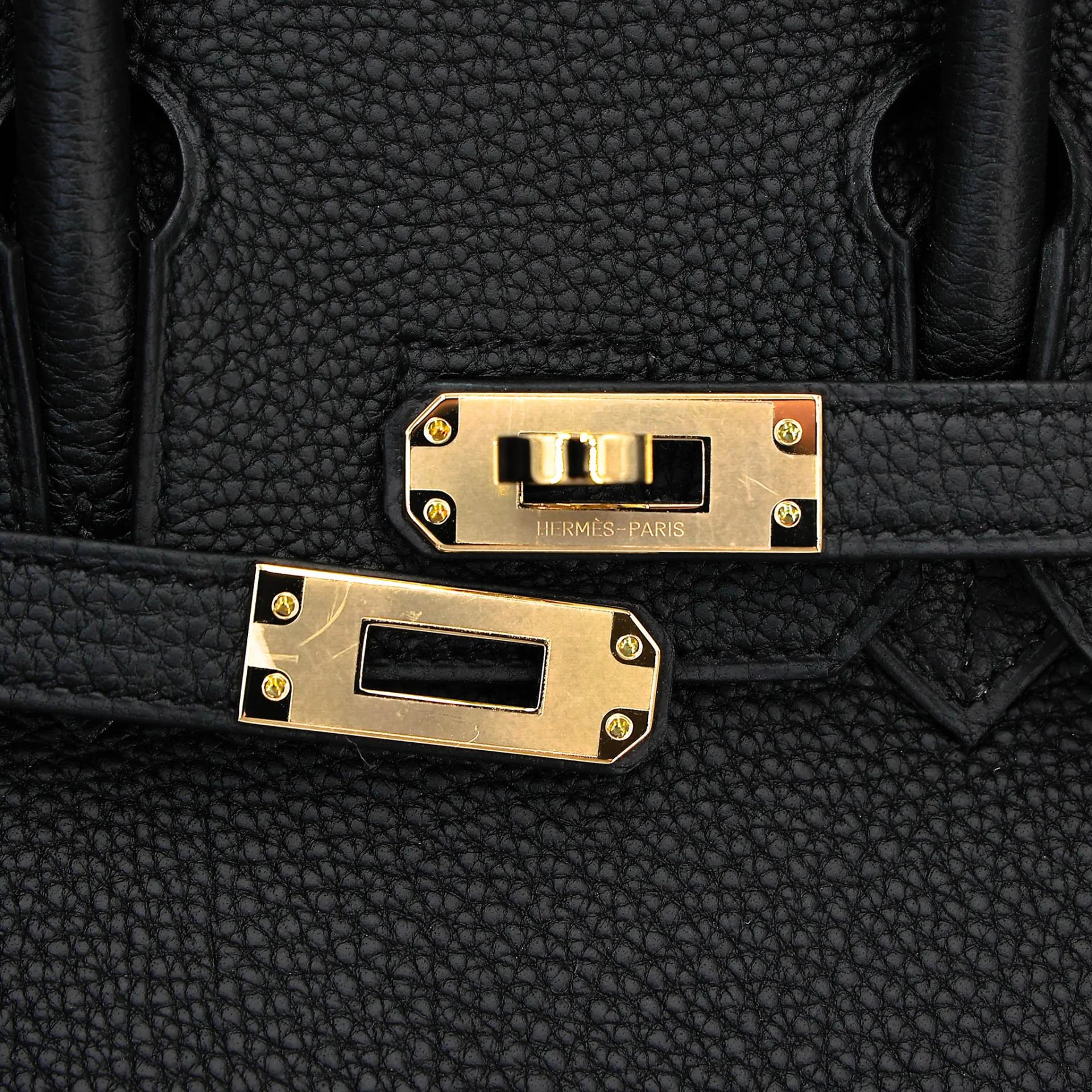 Unused ( Rank NS ) HERMÈS Birkin 25 Noir (89) Togo Permabrass hardware K (2025) - 8