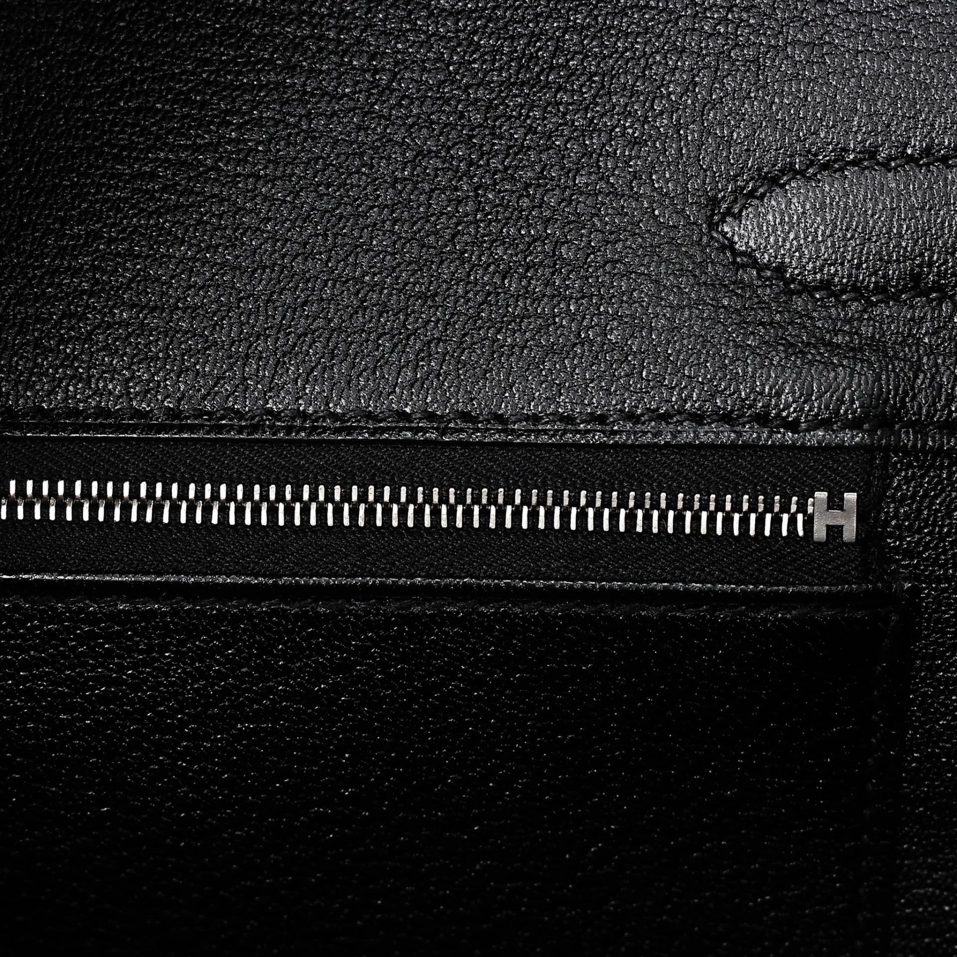 Unused ( Rank NS ) HERMÈS Birkin 30 touch Noir (89) Togo Matte Alligator Palladium hardware Z (2021) - 13
