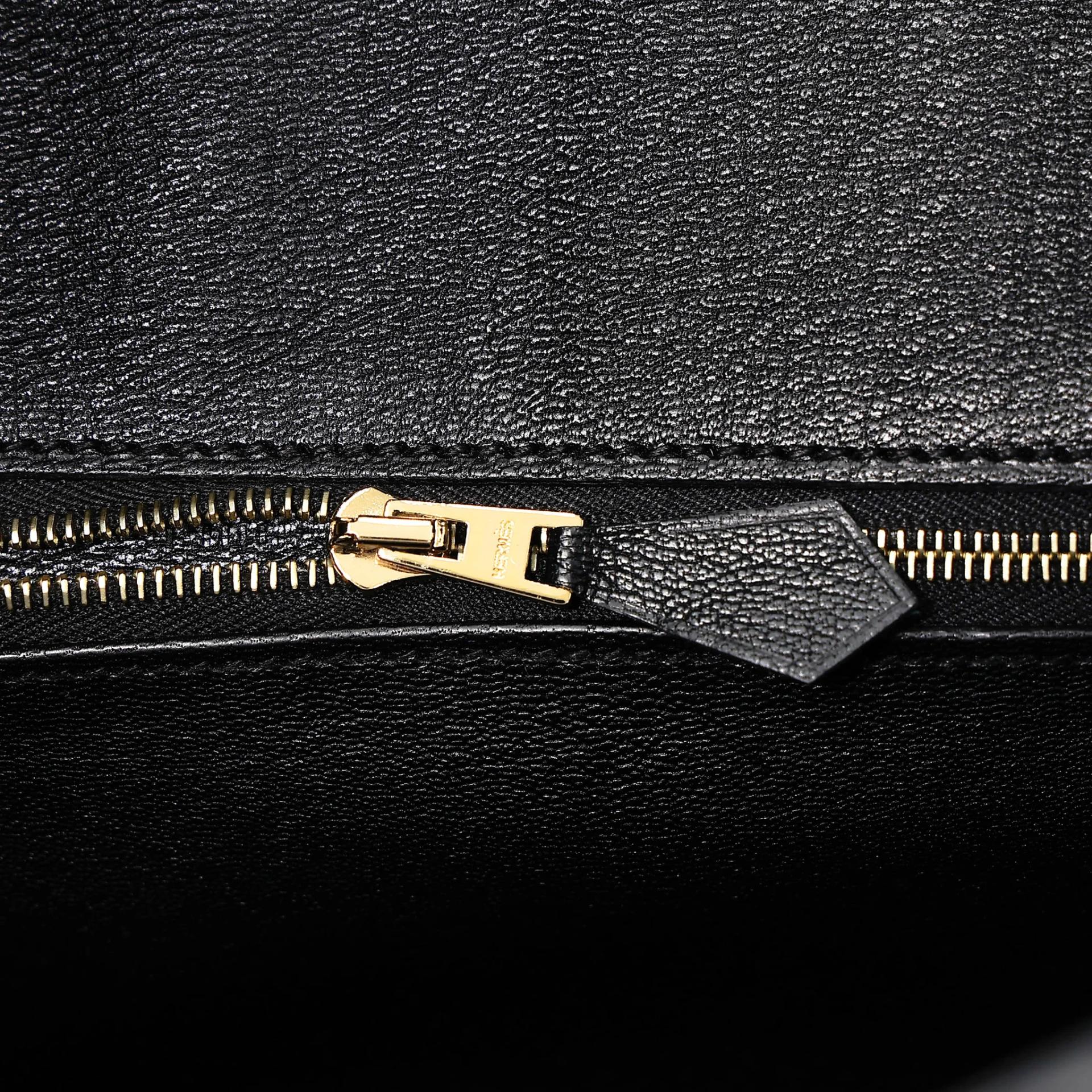 Unused ( Rank NS ) HERMÈS Birkin 25 Noir (89) Matte Alligator Gold hardware B (2023) - 12