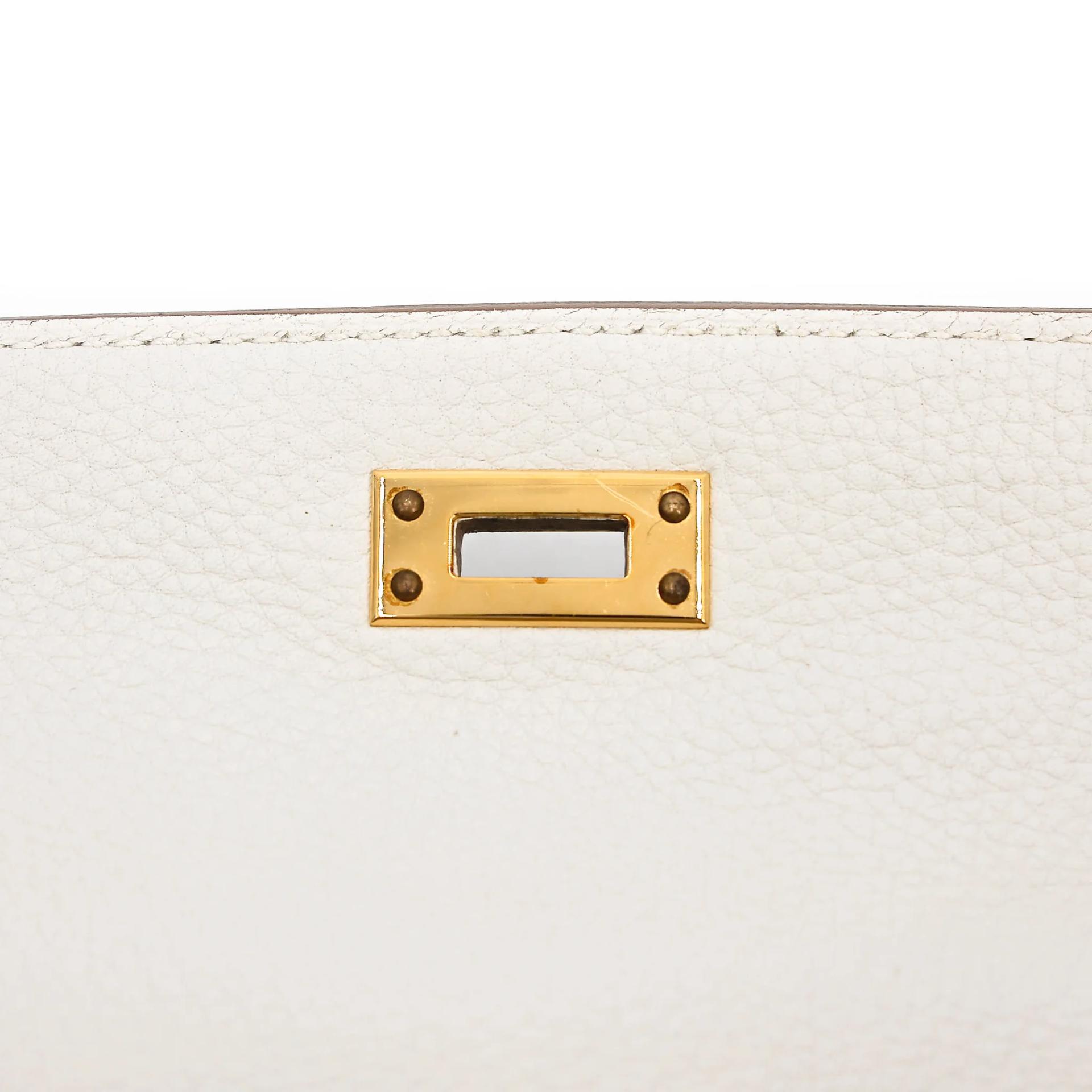 Very Good ( Rank A) HERMÈS Kelly 25 Mushroom (0T) Togo Gold hardware B (2023) - 12