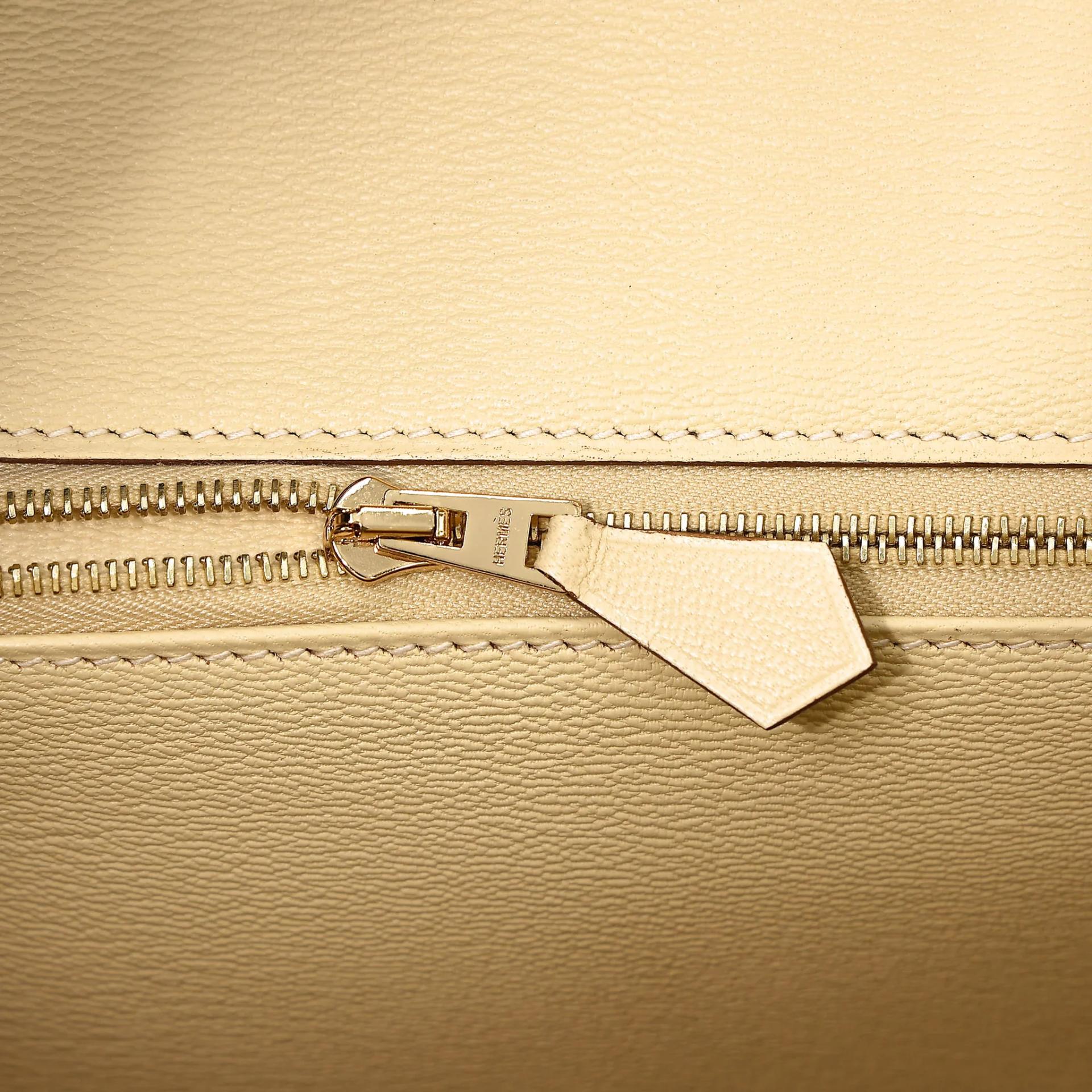 Excellent ( Rank SA ) HERMÈS Birkin 30 Vanille (Y1) Matte Alligator Gold hardware Y (2020) - 16