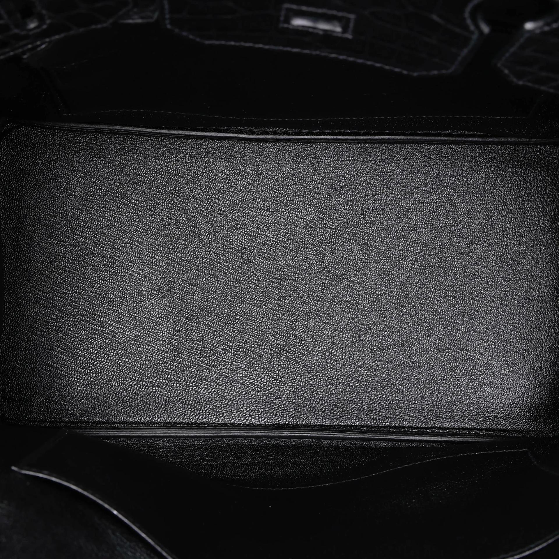 Unused ( Rank NS ) HERMÈS Birkin 30 touch Noir (89) Togo Matte Alligator Palladium hardware Z (2021) - 17