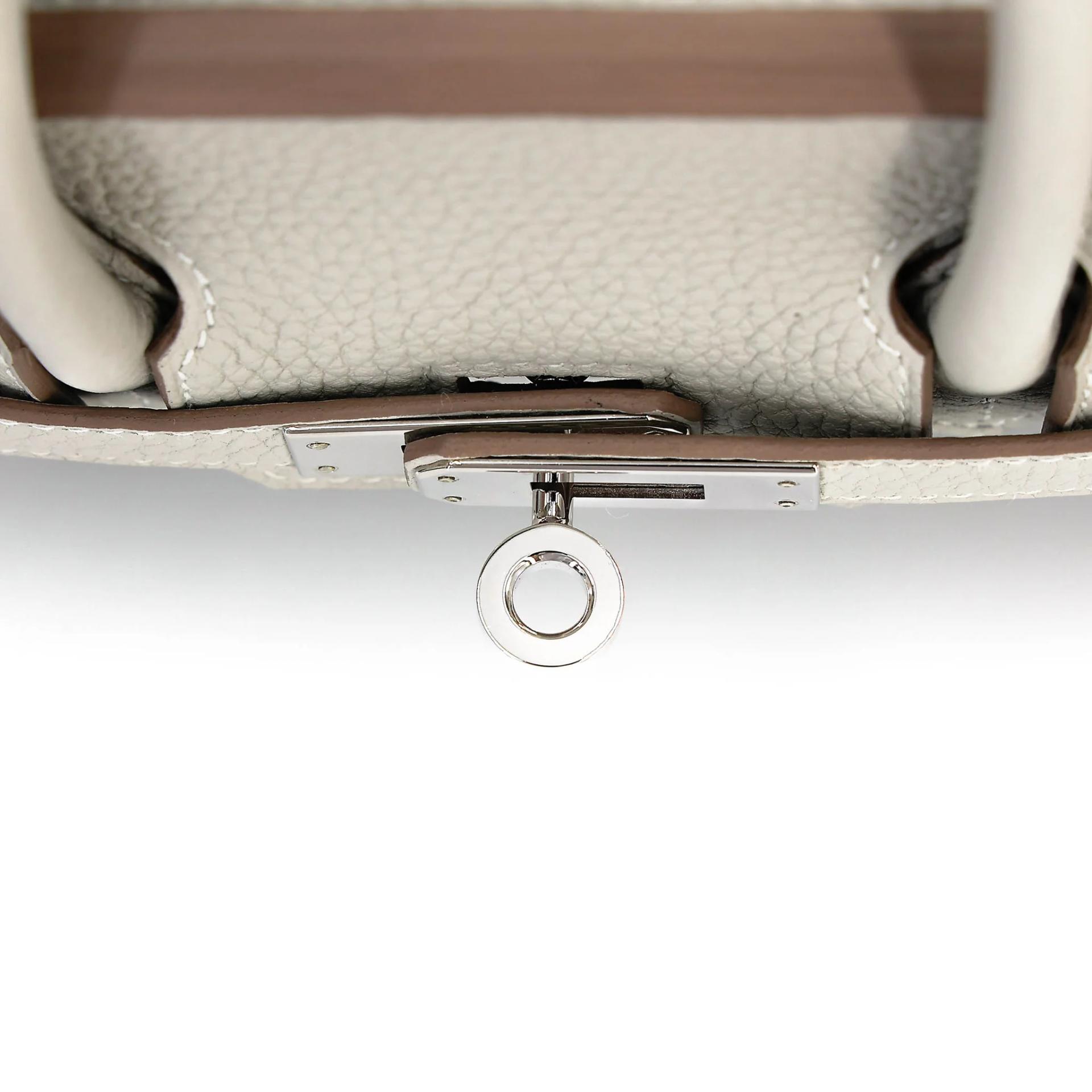Excellent ( Rank SA ) HERMÈS Birkin 25 Gris Perle (80) Togo Palladium hardware Y (2020) - 9