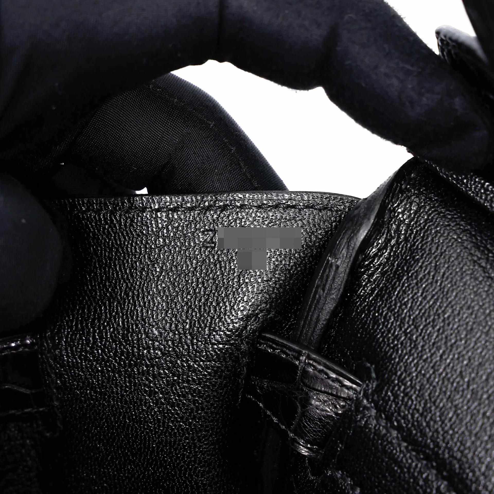 Unused ( Rank NS ) HERMÈS Birkin 30 touch Noir (89) Togo Matte Alligator Palladium hardware Z (2021) - 14
