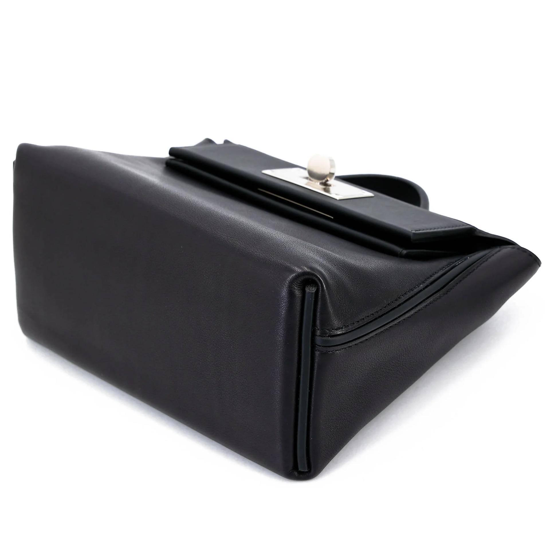 Excellent ( Rank SA ) HERMÈS 24/24 - 21 mini Noir (89) Swift Palladium hardware W (2024) - 4