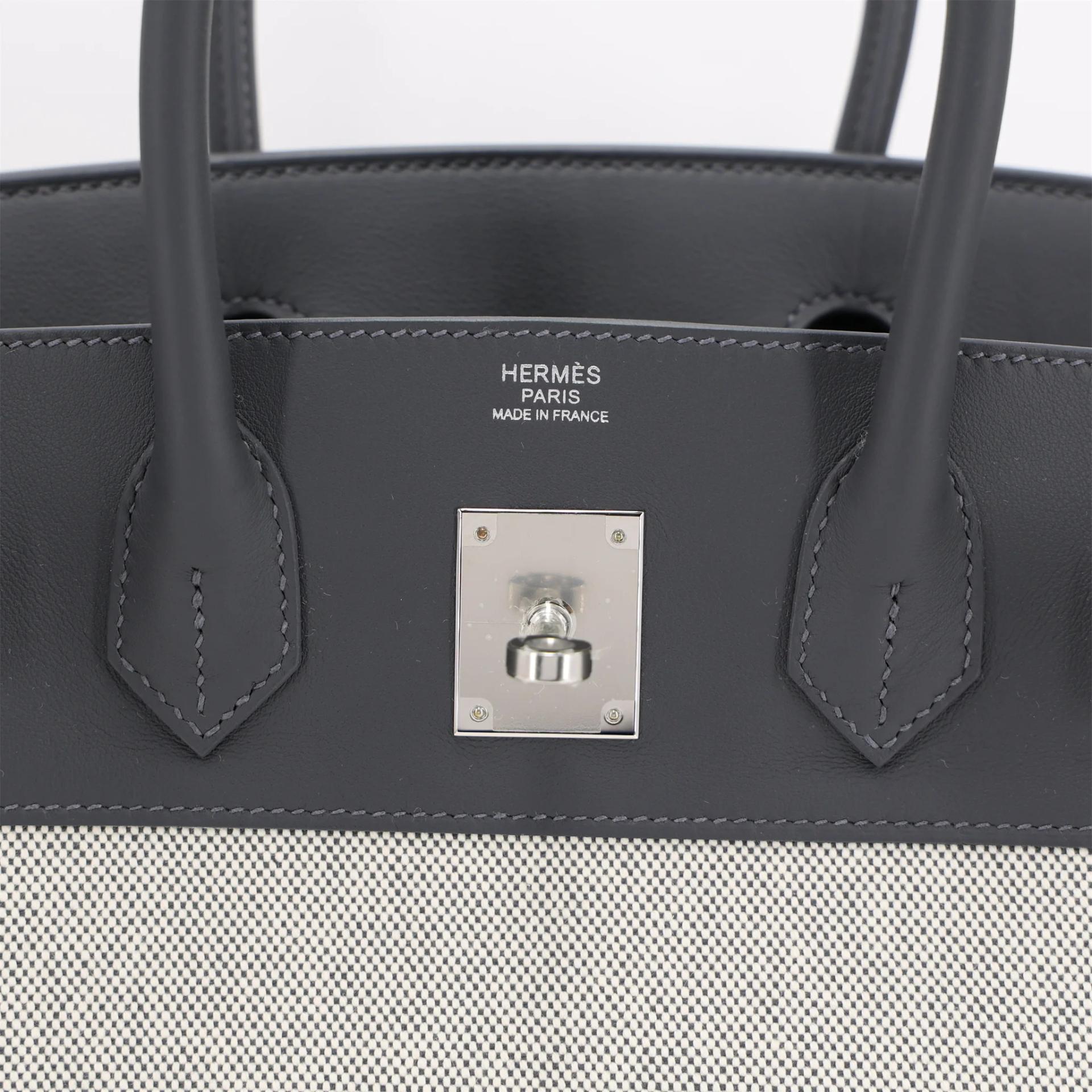 Brand New ( Rank N ) HERMÈS Birkin 30 Ardoise (85) Toile H canvas Swift Palladium hardware G (2026) - 10