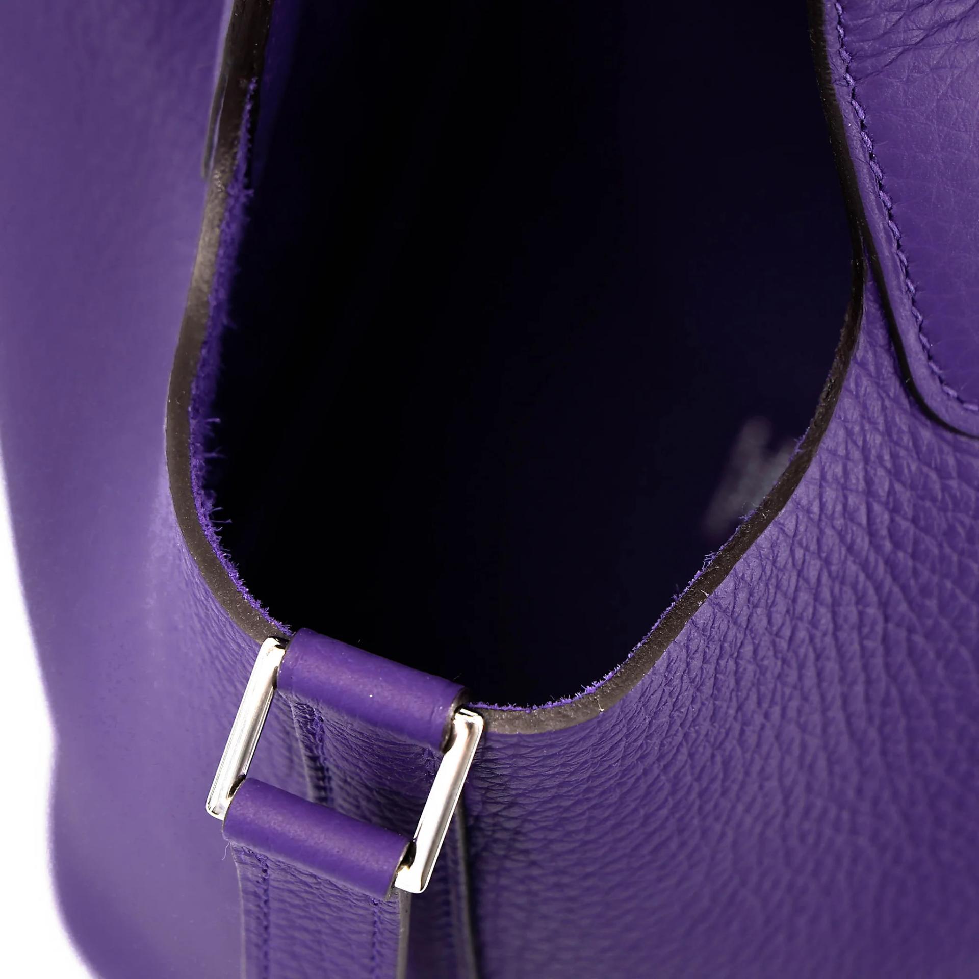 Brand New ( Rank N ) HERMÈS Picotin Lock PM Purple (X3) Clemence Palladium hardware G (2026) - 12