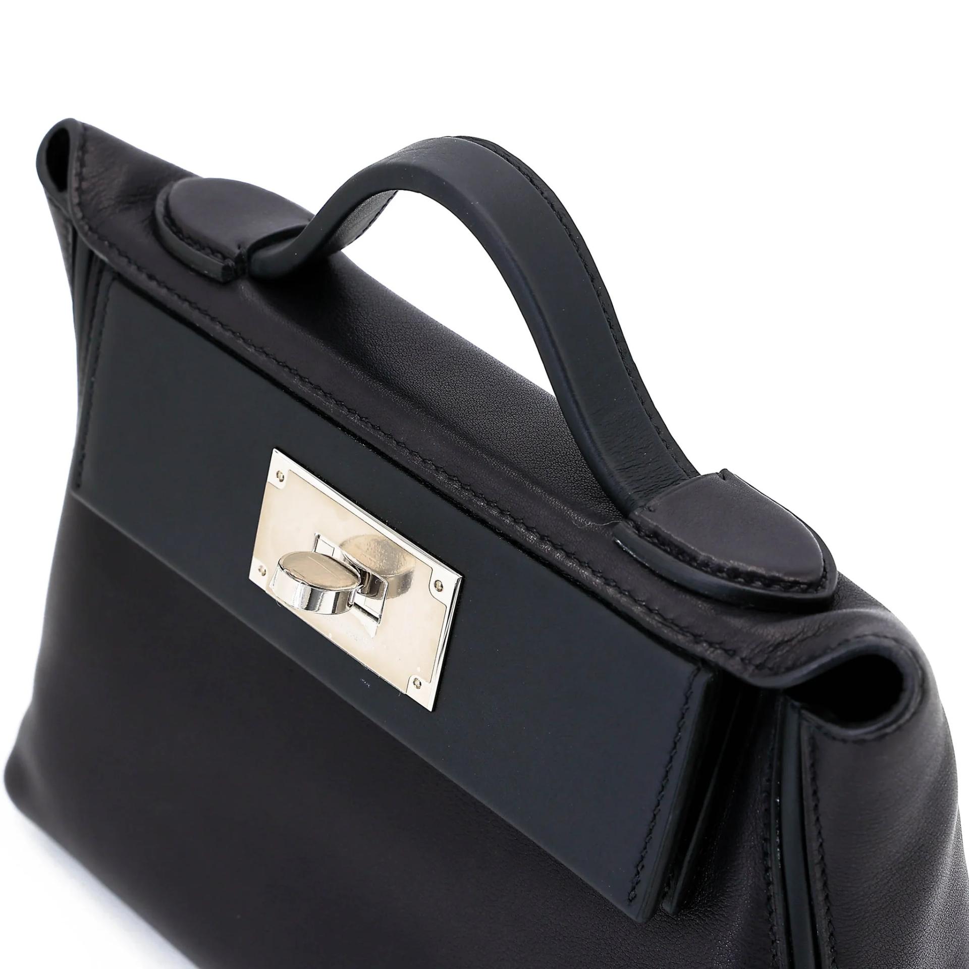 Excellent ( Rank SA ) HERMÈS 24/24 - 21 mini Noir (89) Swift Palladium hardware W (2024) - 3