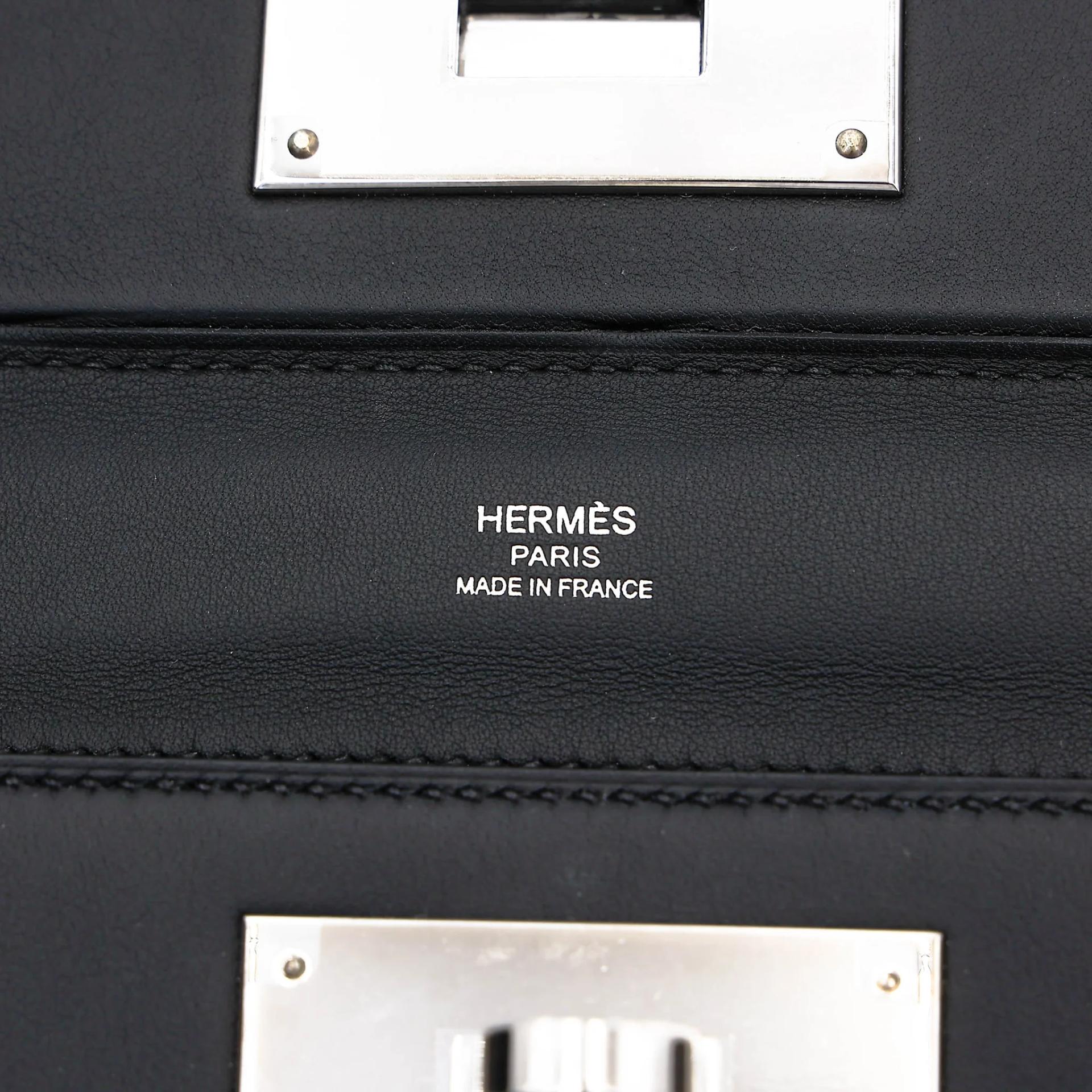 Excellent ( Rank SA ) HERMÈS 24/24 - 21 mini Noir (89) Swift Palladium hardware W (2024) - 14