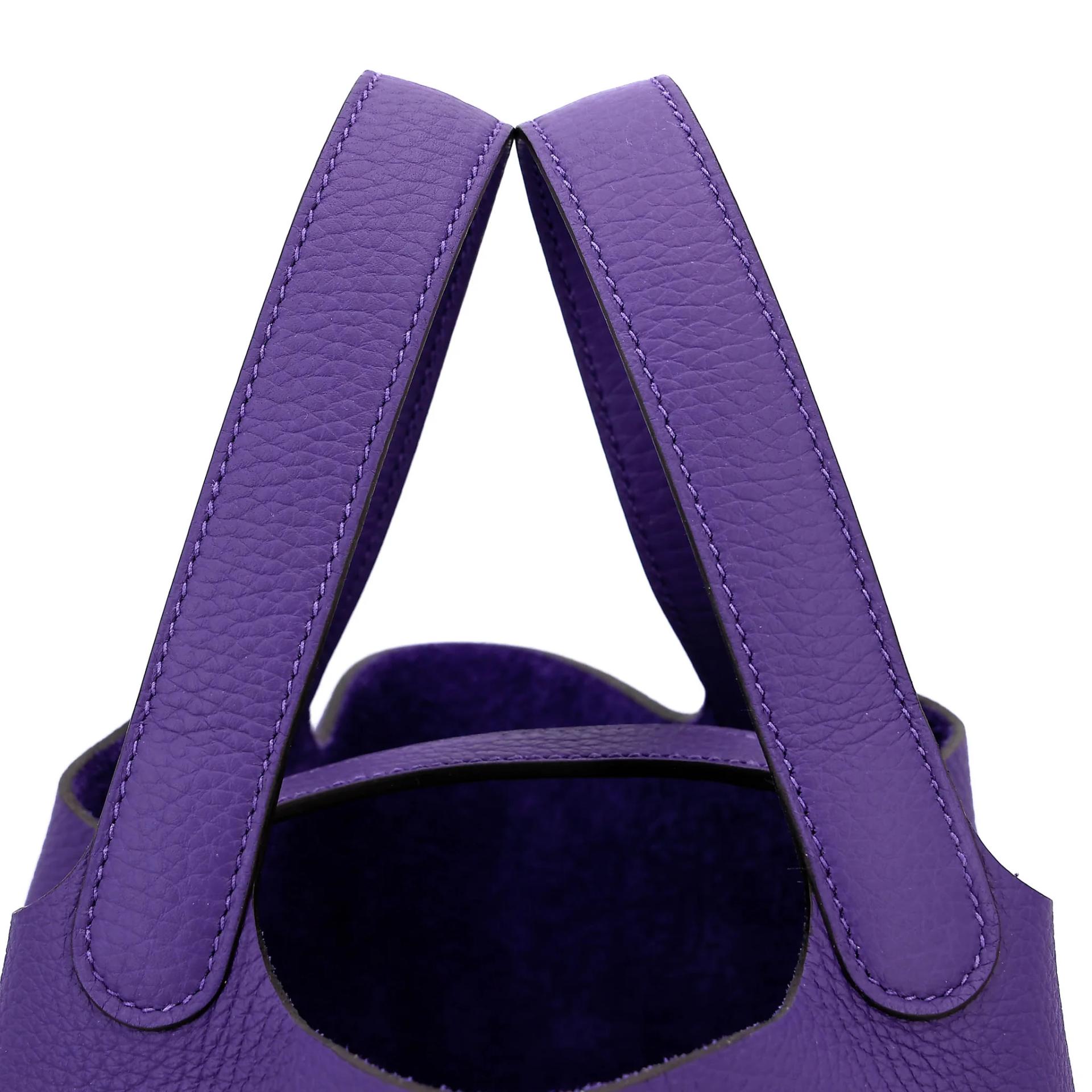Brand New ( Rank N ) HERMÈS Picotin Lock PM Purple (X3) Clemence Palladium hardware G (2026) - 3