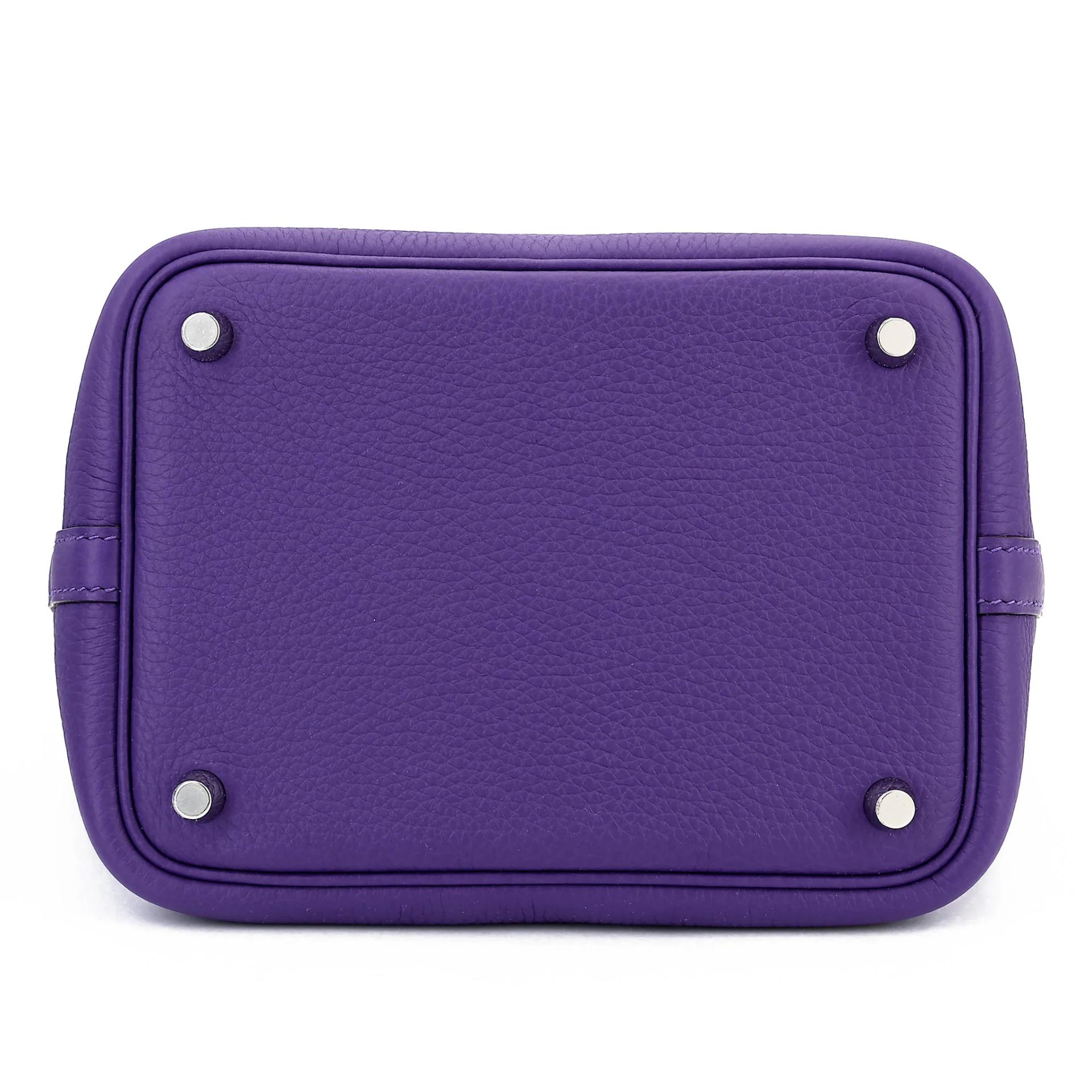 Brand New ( Rank N ) HERMÈS Picotin Lock PM Purple (X3) Clemence Palladium hardware G (2026) - 6