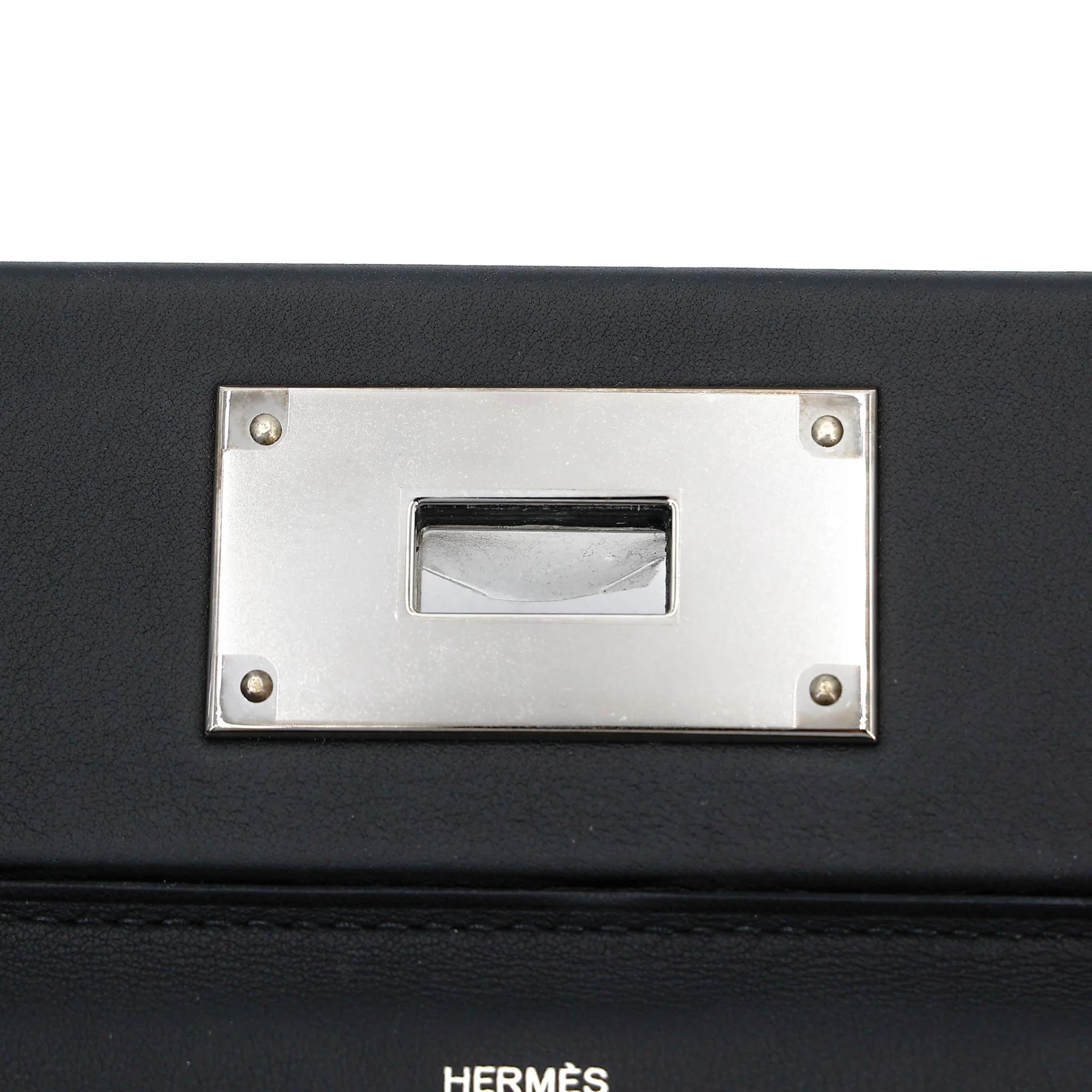 Excellent ( Rank SA ) HERMÈS 24/24 - 21 mini Noir (89) Swift Palladium hardware W (2024) - 13
