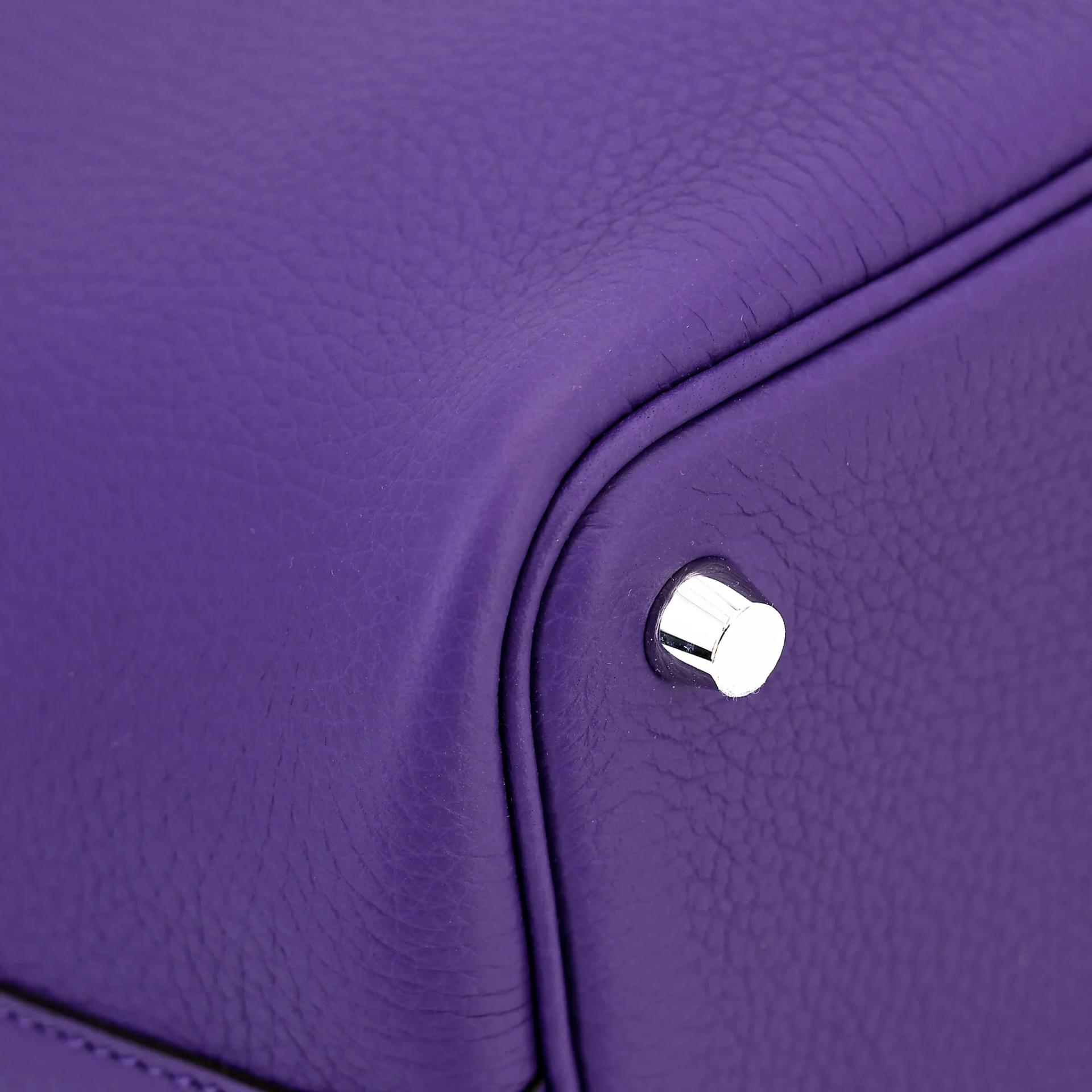 Brand New ( Rank N ) HERMÈS Picotin Lock PM Purple (X3) Clemence Palladium hardware G (2026) - 8