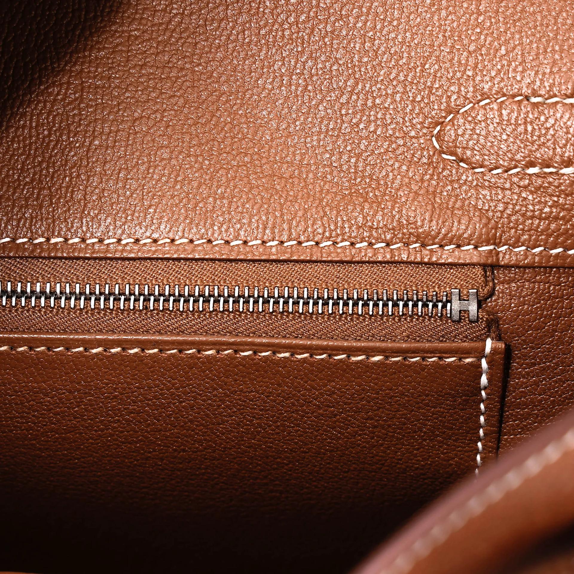 Excellent ( Rank SA ) HERMÈS Birkin 25 Fauve (34) Barenia Faubourg Palladium hardware K (2025) - 16