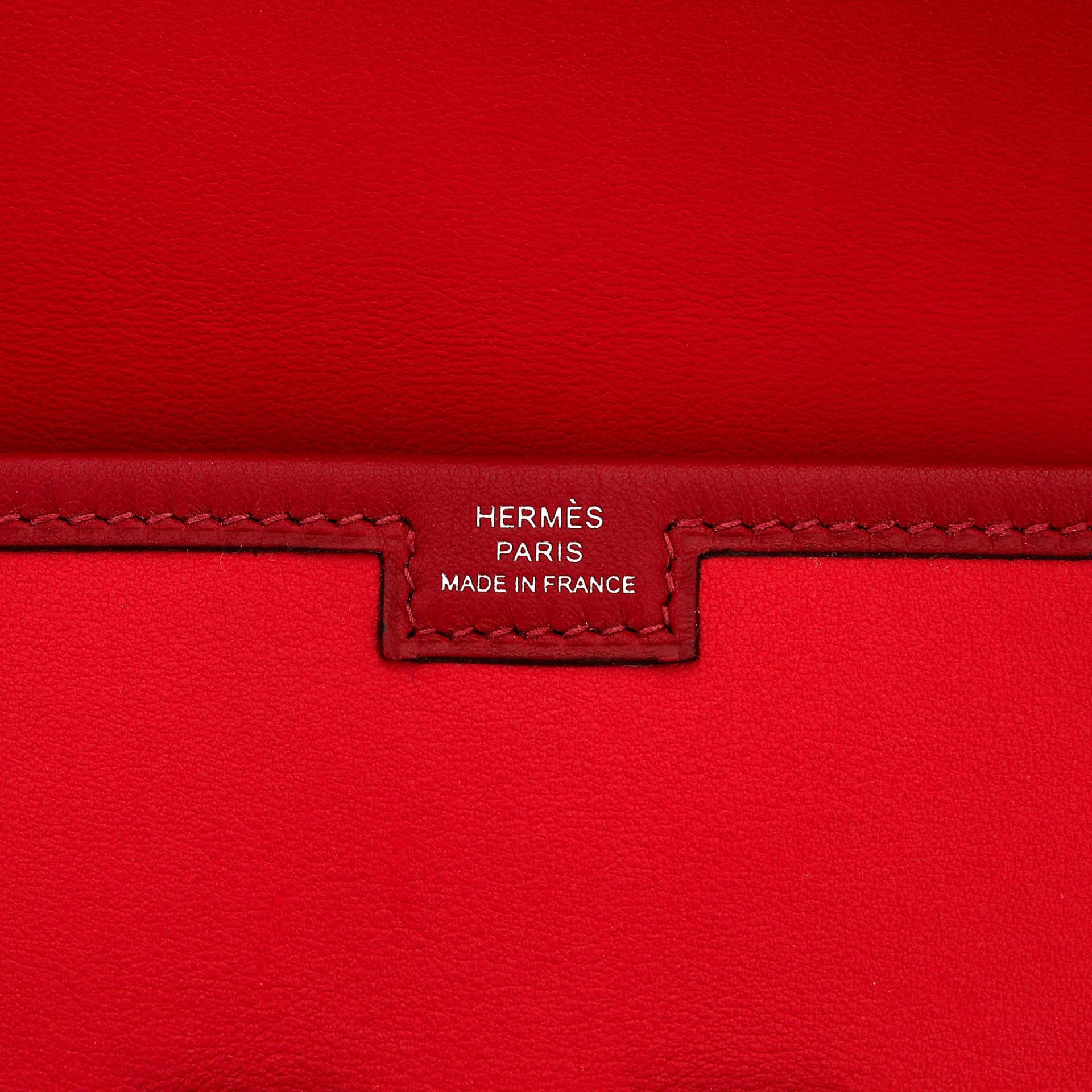 Unused ( Rank NS ) HERMÈS Jige 29 Verso Rouge de Coeur (S3) Rouge Casaque (Q5) Swift Y (2020) - 9