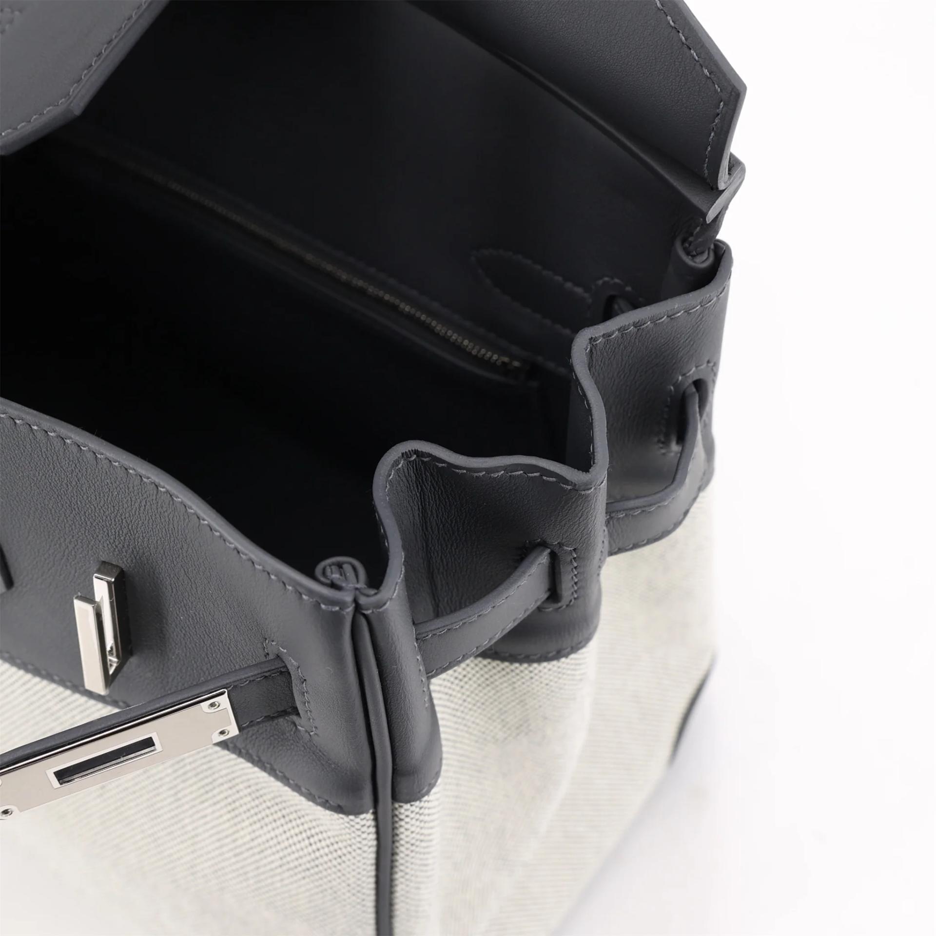 Brand New ( Rank N ) HERMÈS Birkin 30 Ardoise (85) Toile H canvas Swift Palladium hardware G (2026) - 14