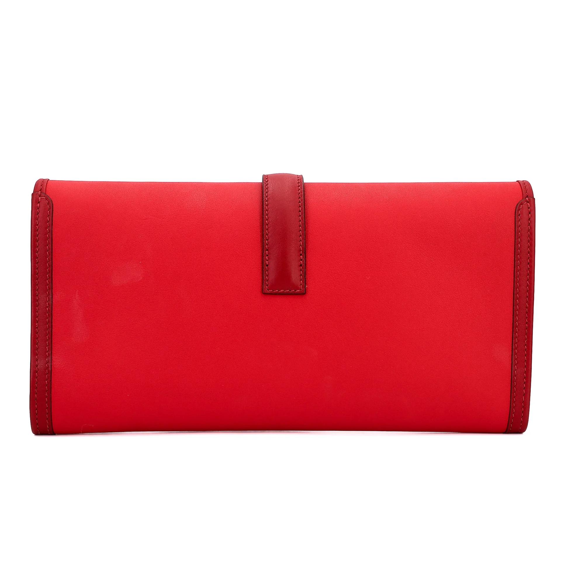 Unused ( Rank NS ) HERMÈS Jige 29 Verso Rouge de Coeur (S3) Rouge Casaque (Q5) Swift Y (2020) - 2