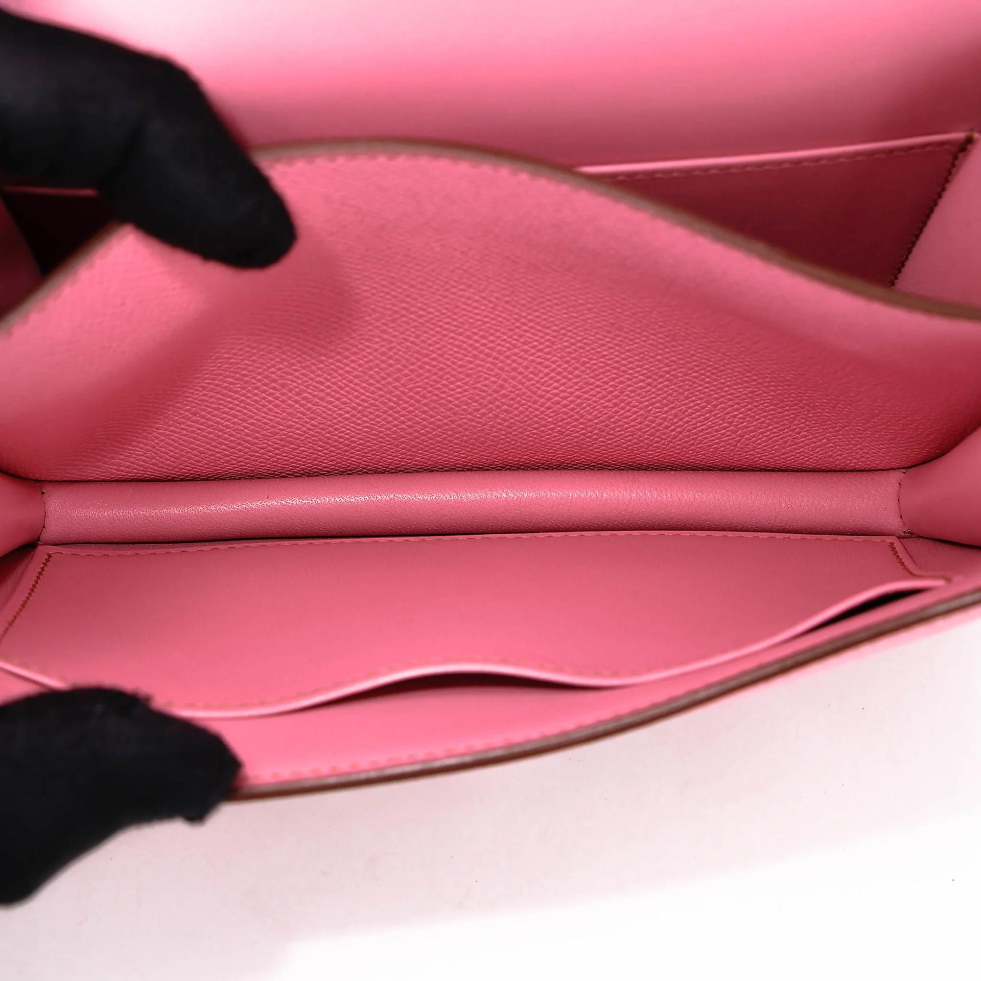Excellent ( Rank SA ) HERMÈS Constance Mini Pink (5P) Epsom Palladium hardware Y (2020) - 19