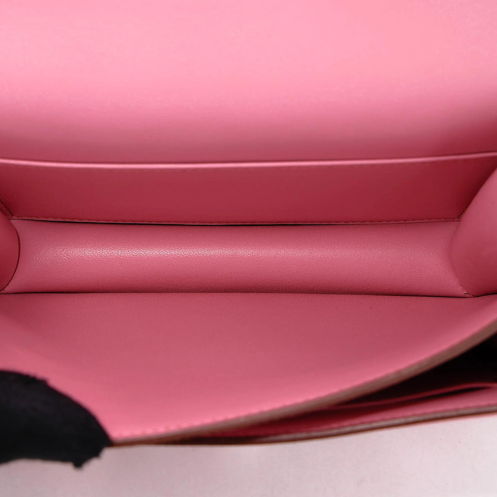 Excellent ( Rank SA ) HERMÈS Constance Mini Pink (5P) Epsom Palladium hardware Y (2020) - 18