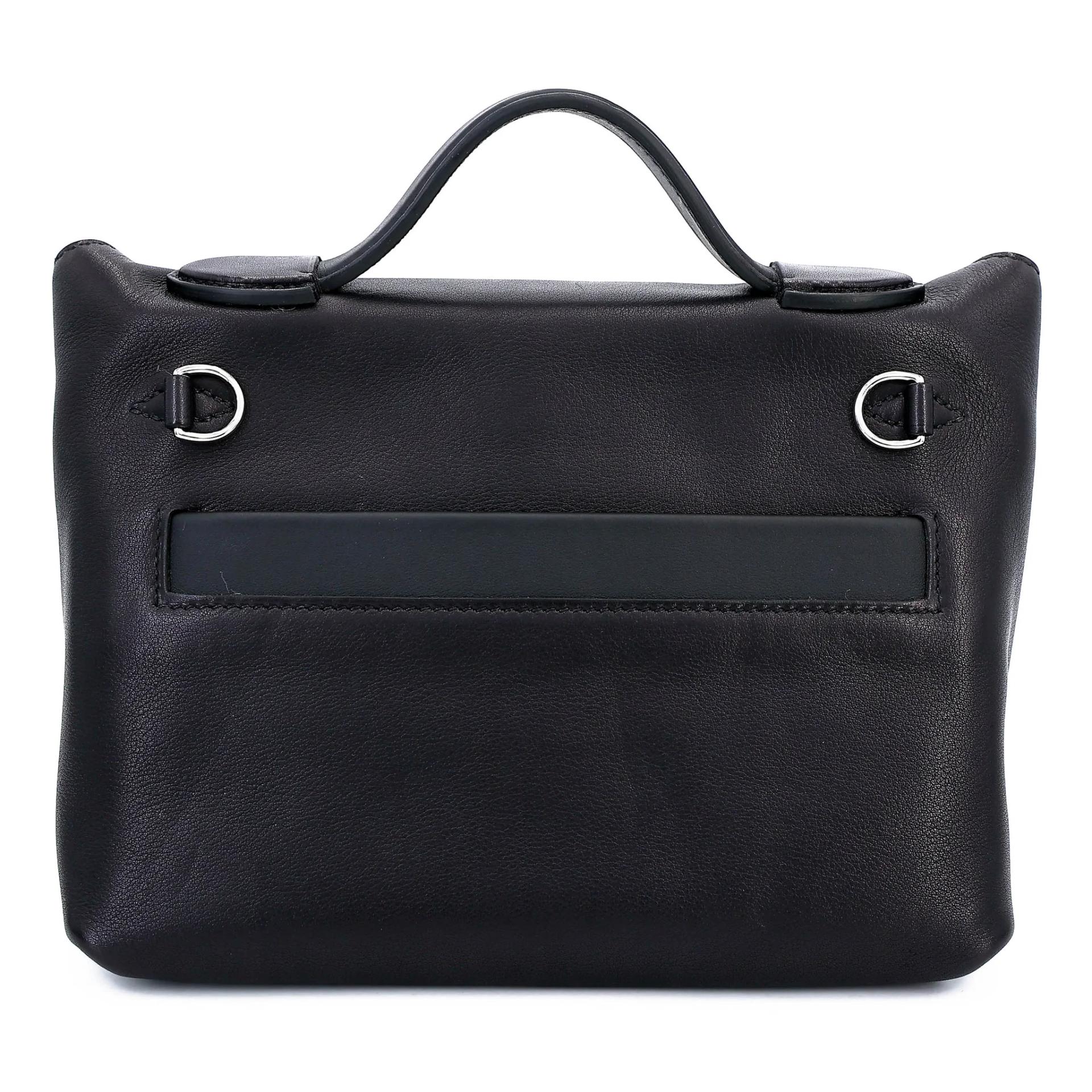 Excellent ( Rank SA ) HERMÈS 24/24 - 21 mini Noir (89) Swift Palladium hardware W (2024) - 2