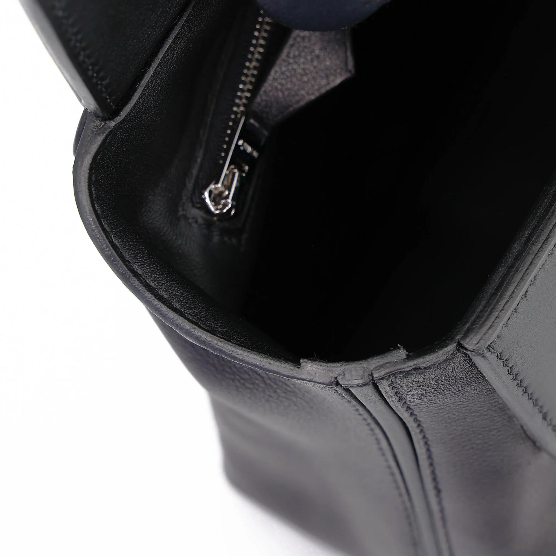 Excellent ( Rank SA ) HERMÈS 24/24 - 21 mini Noir (89) Swift Palladium hardware W (2024) - 21