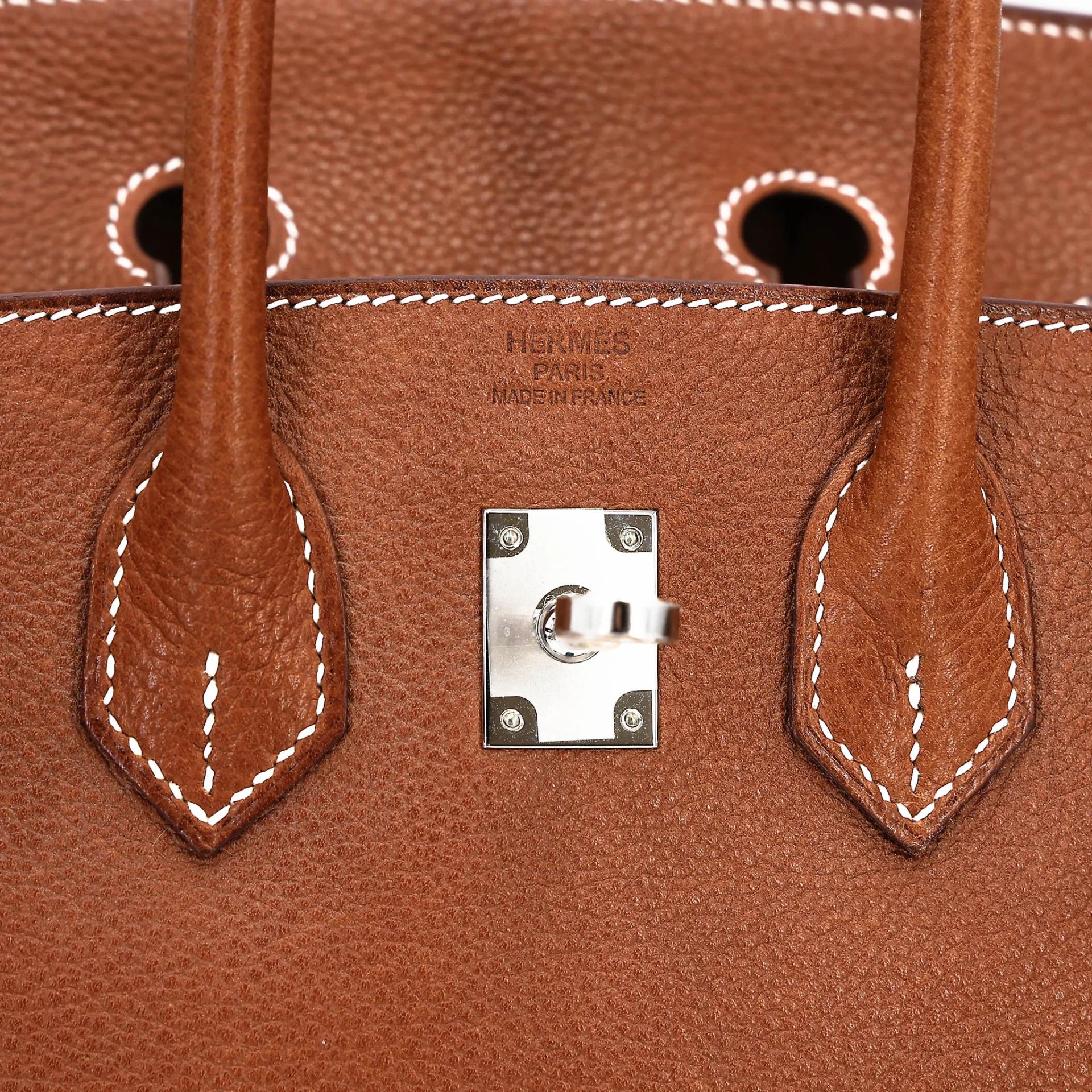 Excellent ( Rank SA ) HERMÈS Birkin 25 Fauve (34) Barenia Faubourg Palladium hardware K (2025) - 14