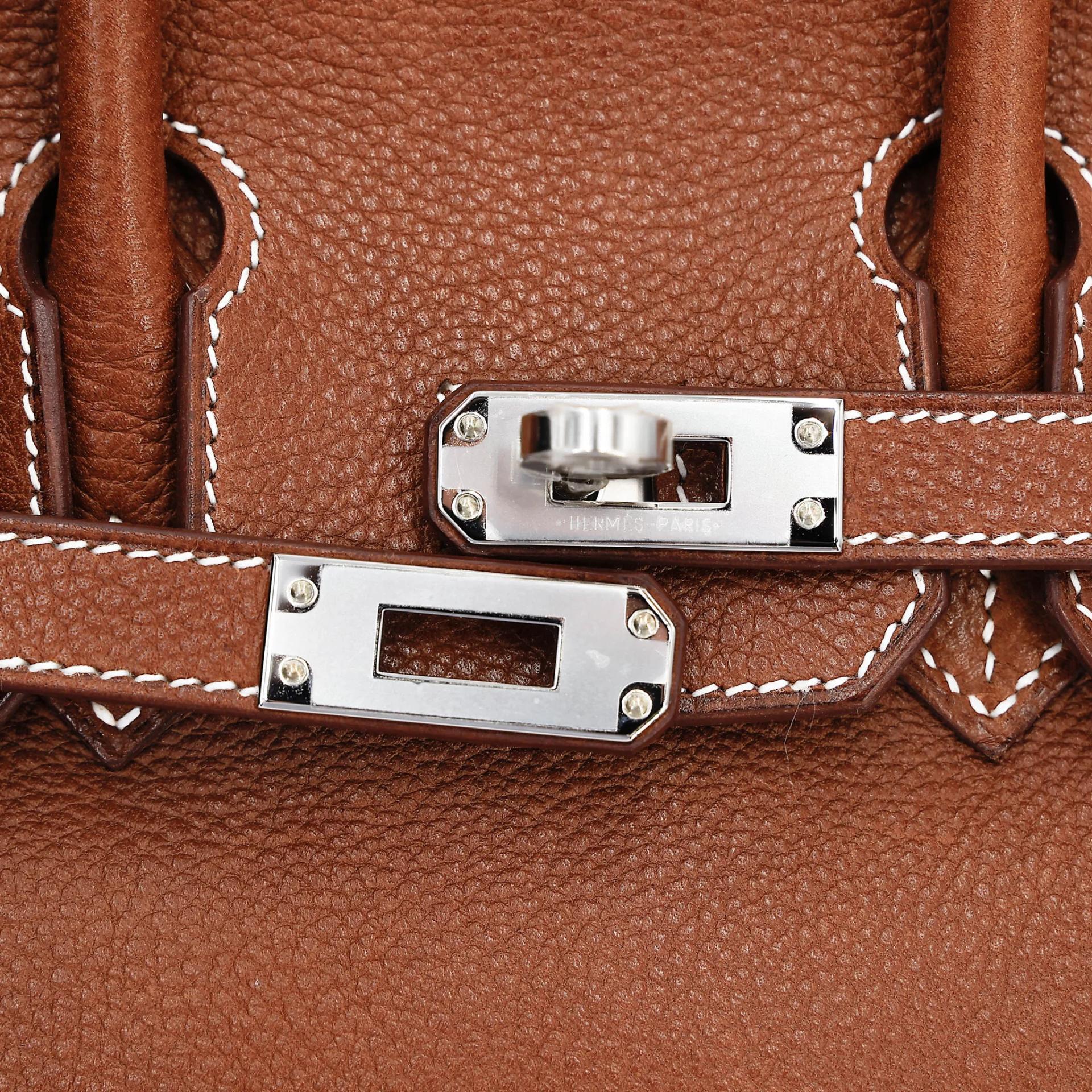 Excellent ( Rank SA ) HERMÈS Birkin 25 Fauve (34) Barenia Faubourg Palladium hardware K (2025) - 12