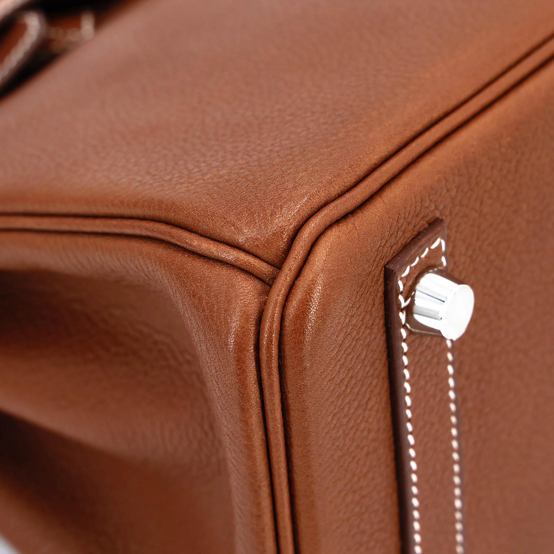 Excellent ( Rank SA ) HERMÈS Birkin 25 Fauve (34) Barenia Faubourg Palladium hardware K (2025) - 9