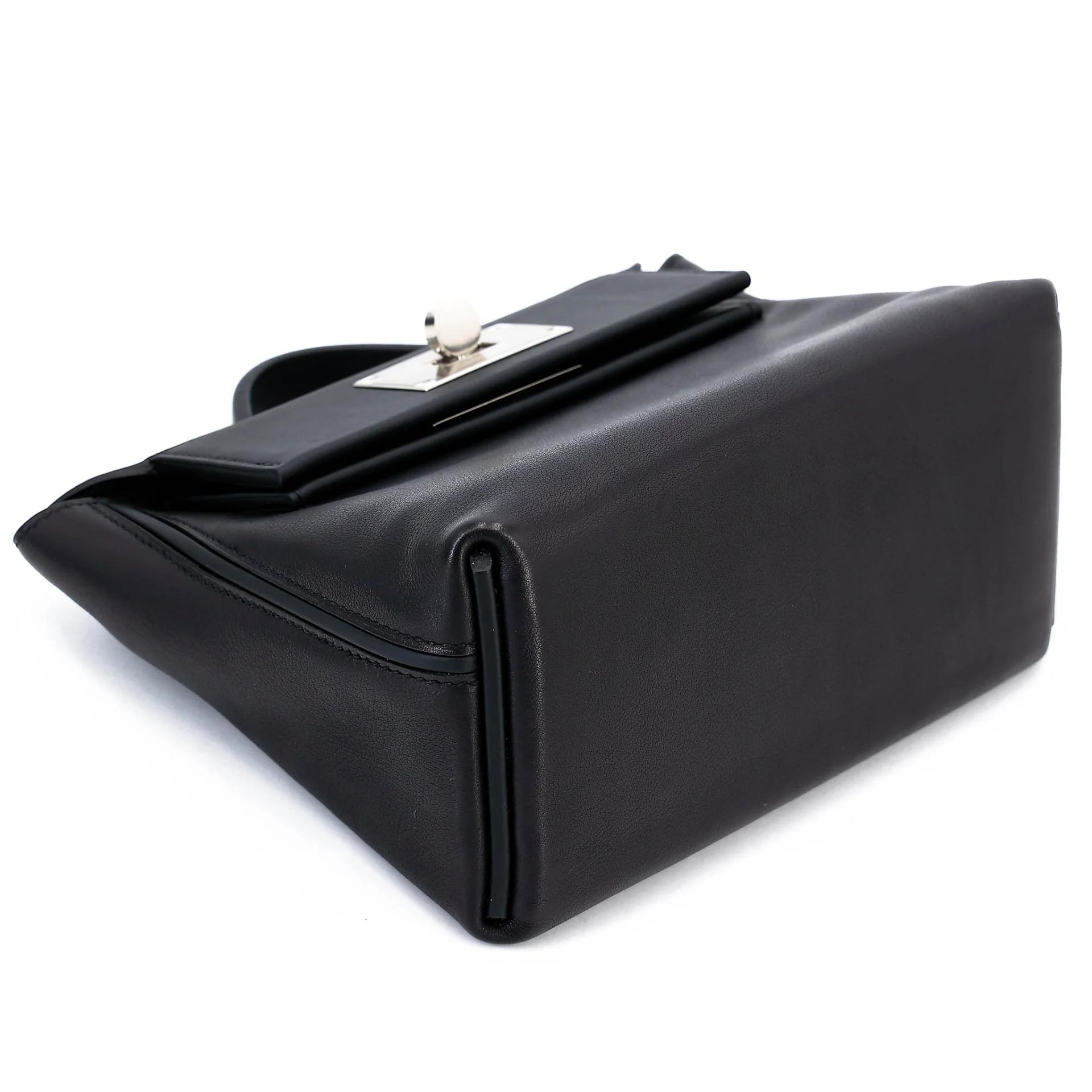 Excellent ( Rank SA ) HERMÈS 24/24 - 21 mini Noir (89) Swift Palladium hardware W (2024) - 5