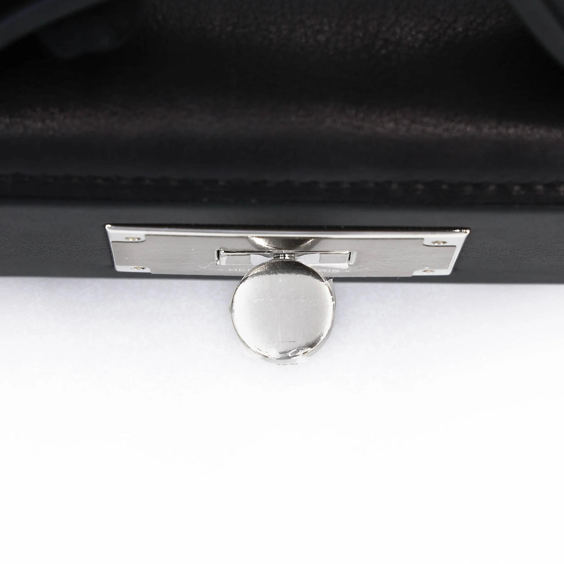 Excellent ( Rank SA ) HERMÈS 24/24 - 21 mini Noir (89) Swift Palladium hardware W (2024) - 11